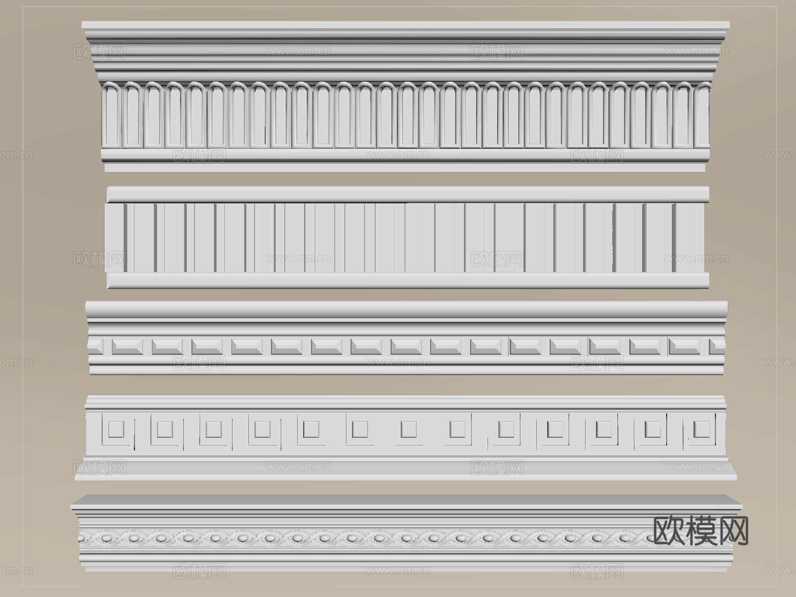 法式线条 石膏线 石膏构件su模型