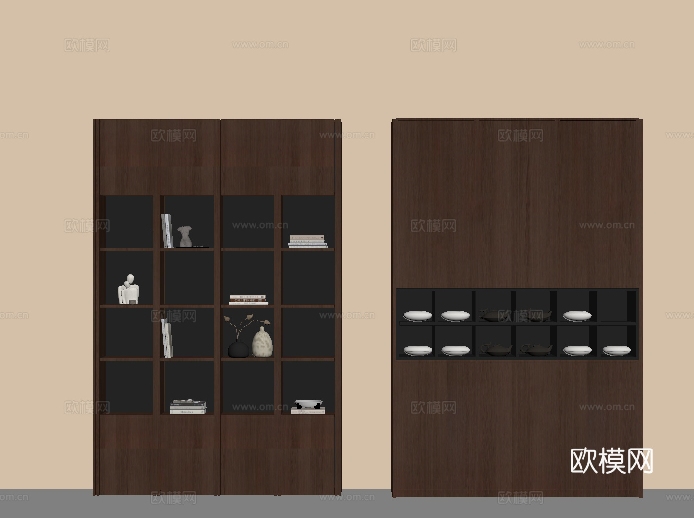 新中式茶柜su模型