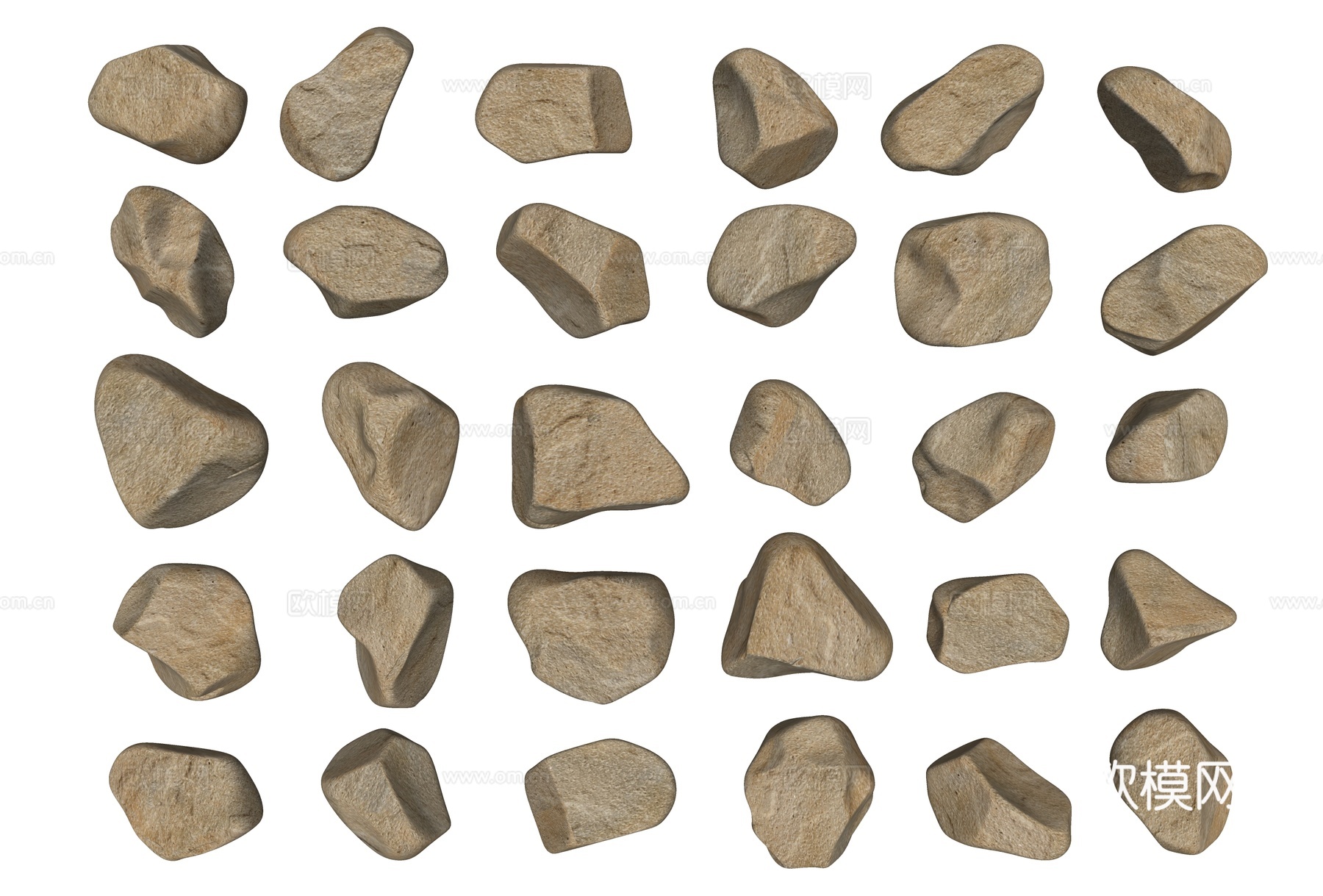 石头 溪流石 石头组合 现代岩石 中式石头 景观置石 景观石su模型