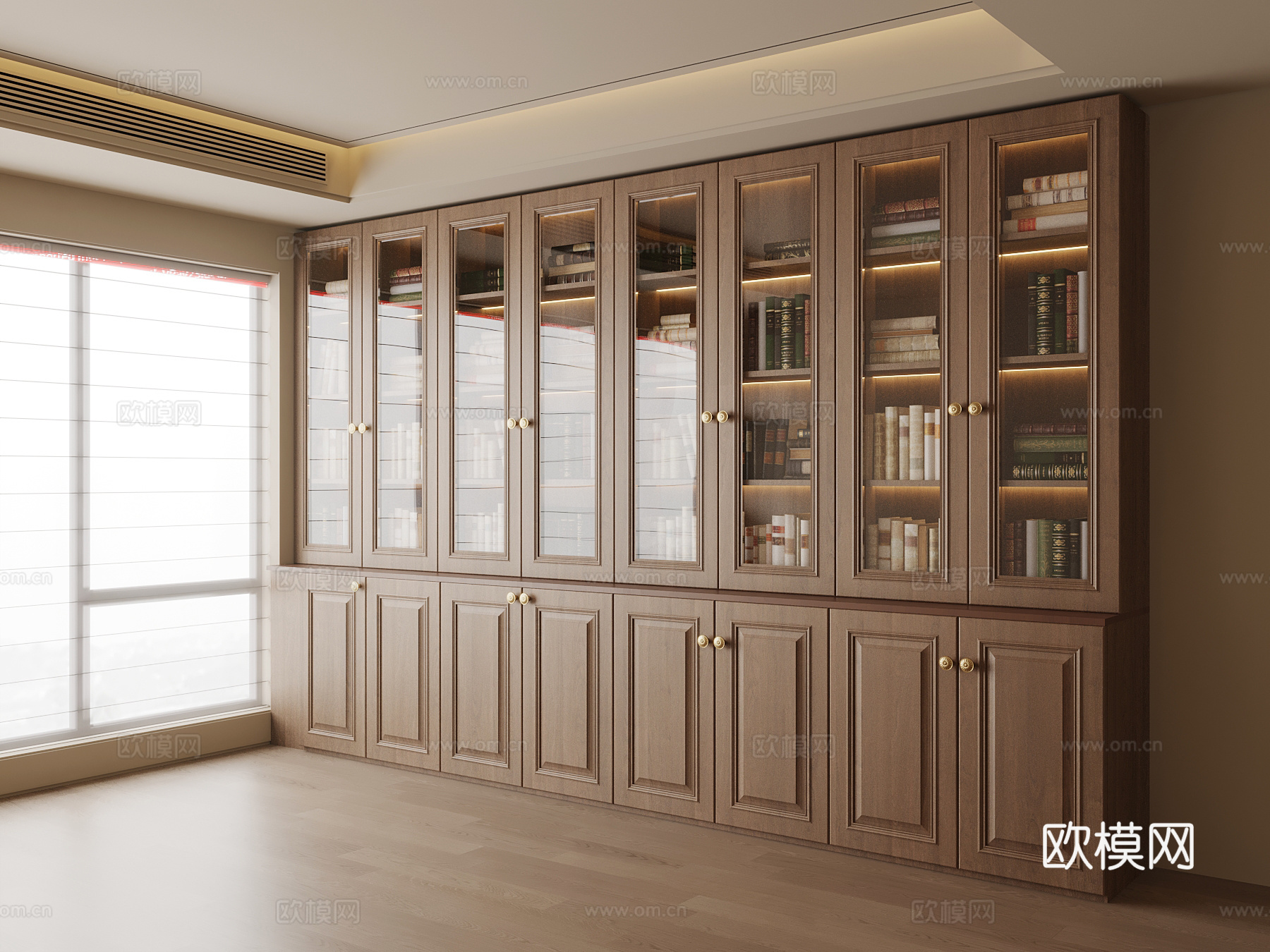 中古风书柜su模型
