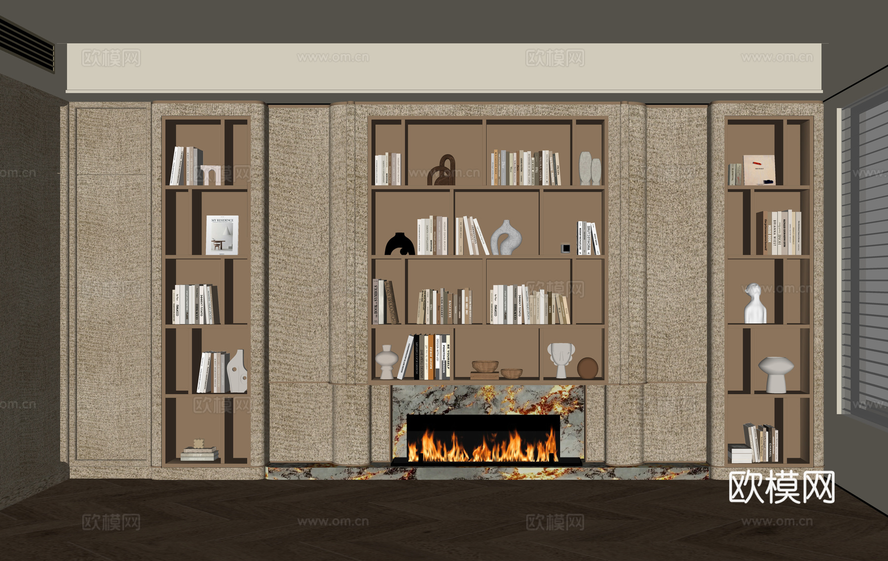 现代书柜su模型