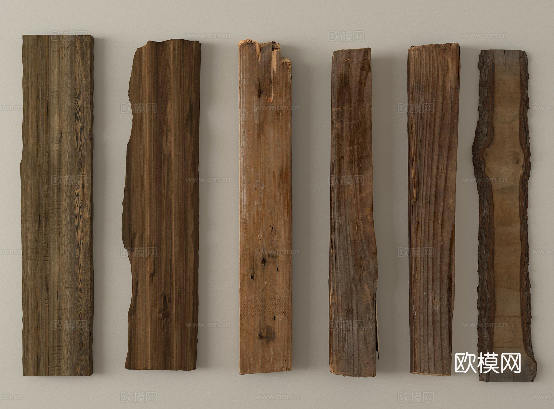 中式木头木板木条 旧木板老木头木块su模型
