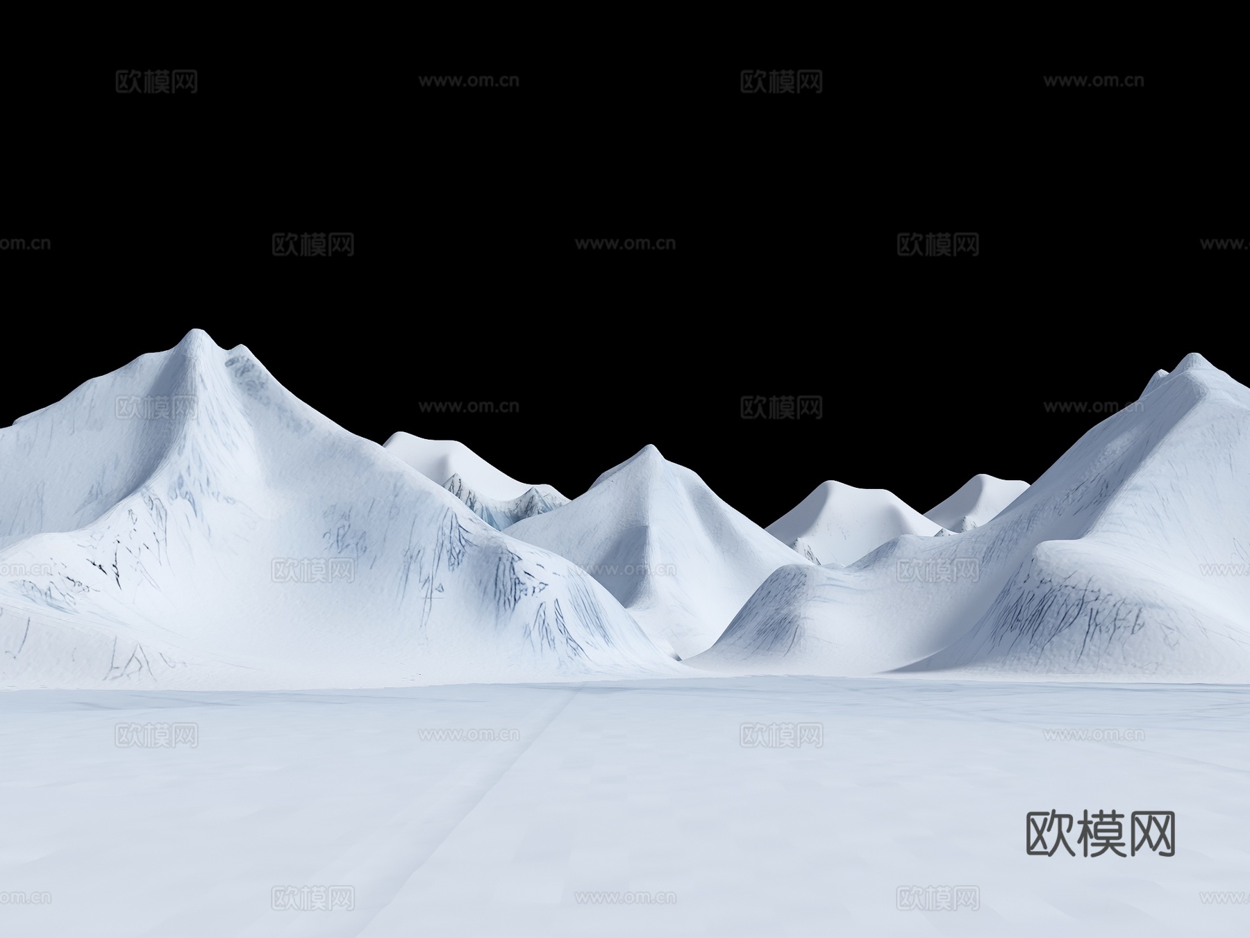 雪山 山脉 现代雪山 远山 雪景山su模型