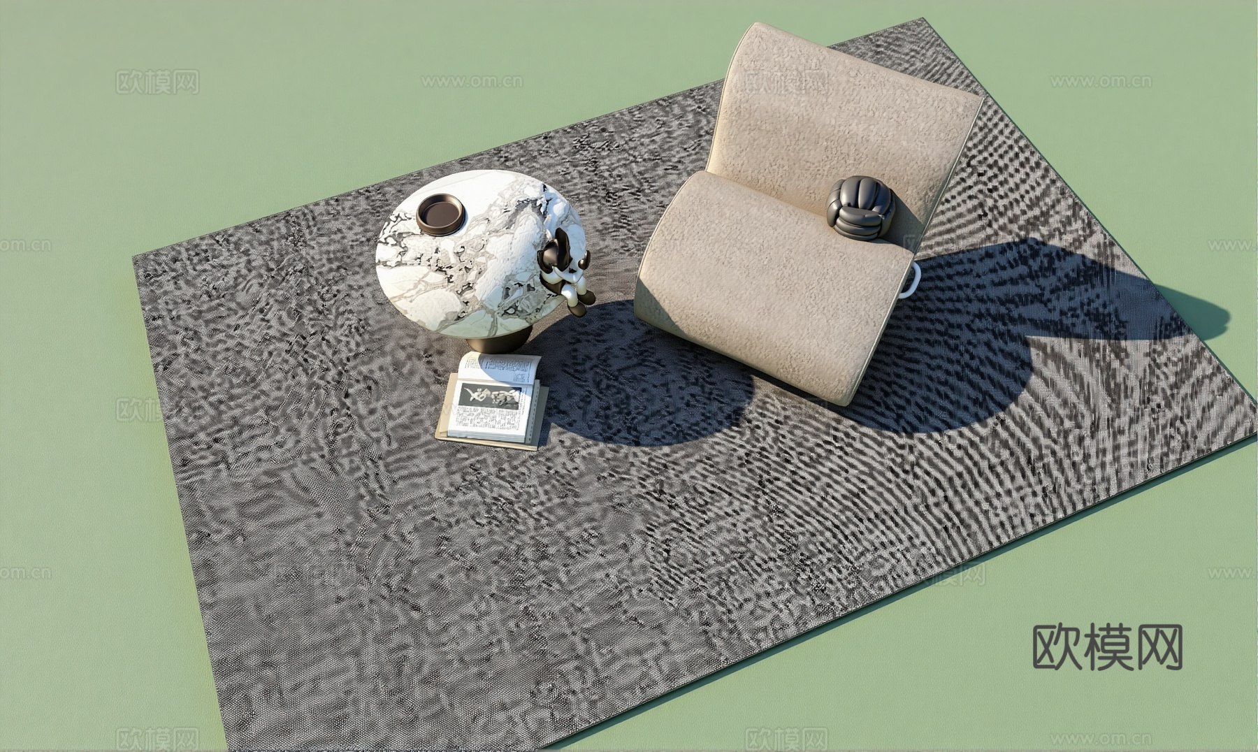 休闲单人沙发组合su模型