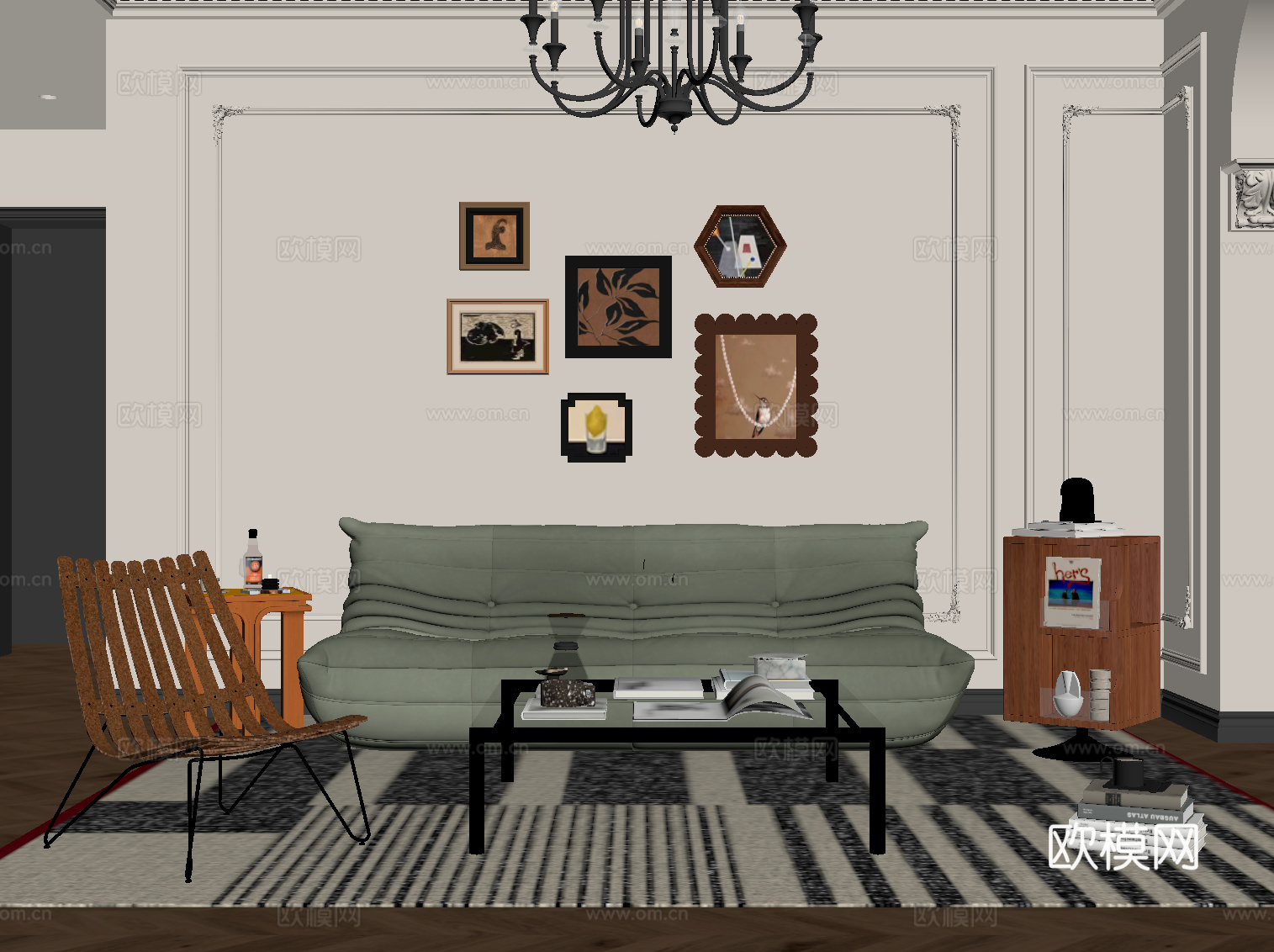 法式客厅su模型
