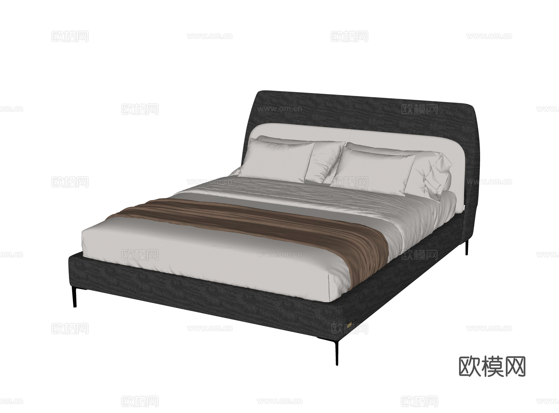 现代儿童床 单人床su模型