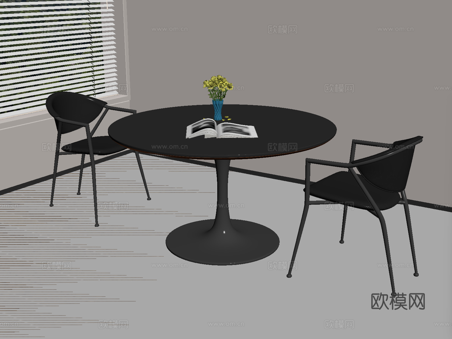 现代咖啡桌椅 休闲桌椅 洽谈桌 餐椅su模型