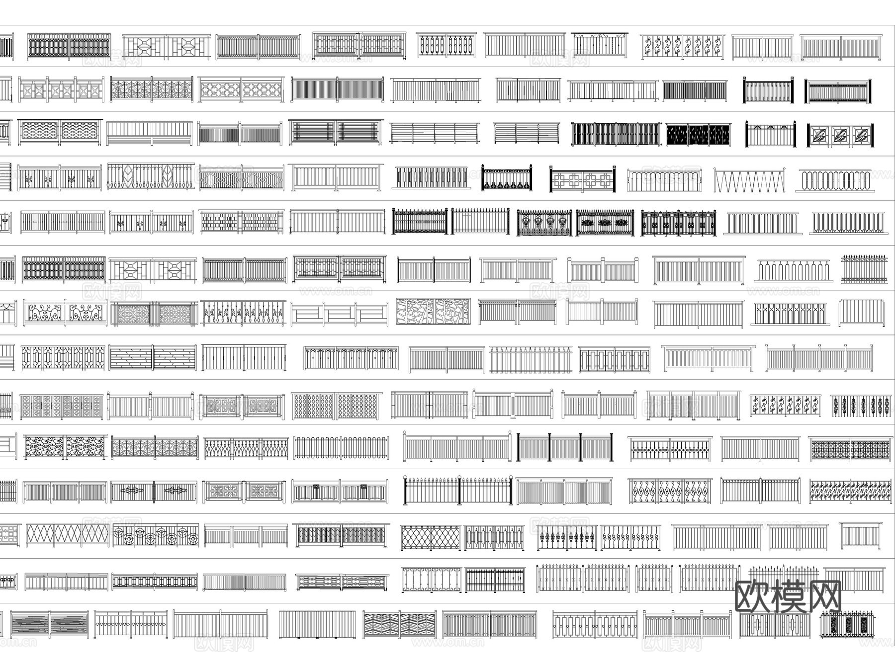 2026年最新铁艺栏杆艺术栏杆镂空栏杆CAD图库cad施工图