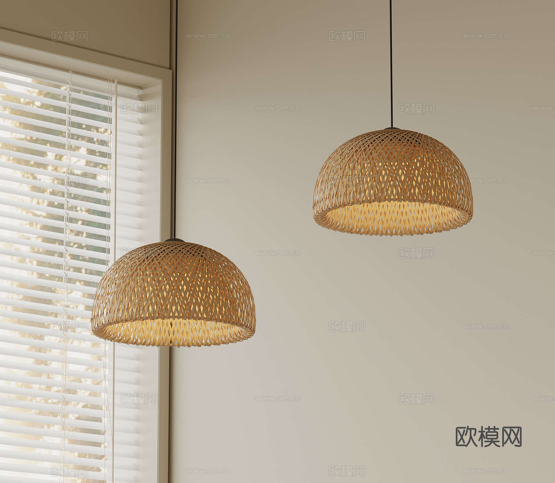 侘寂中古吊灯 镂空吊灯 餐厅吊灯su模型