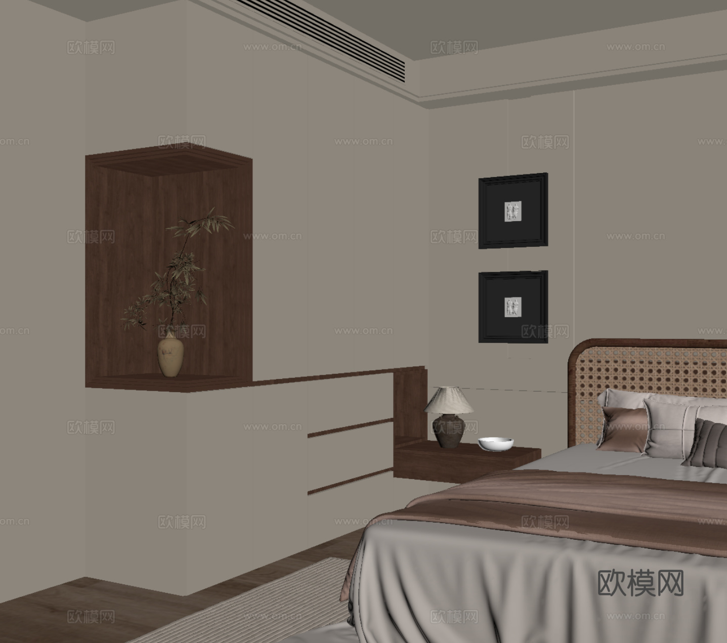 中古风衣柜su模型