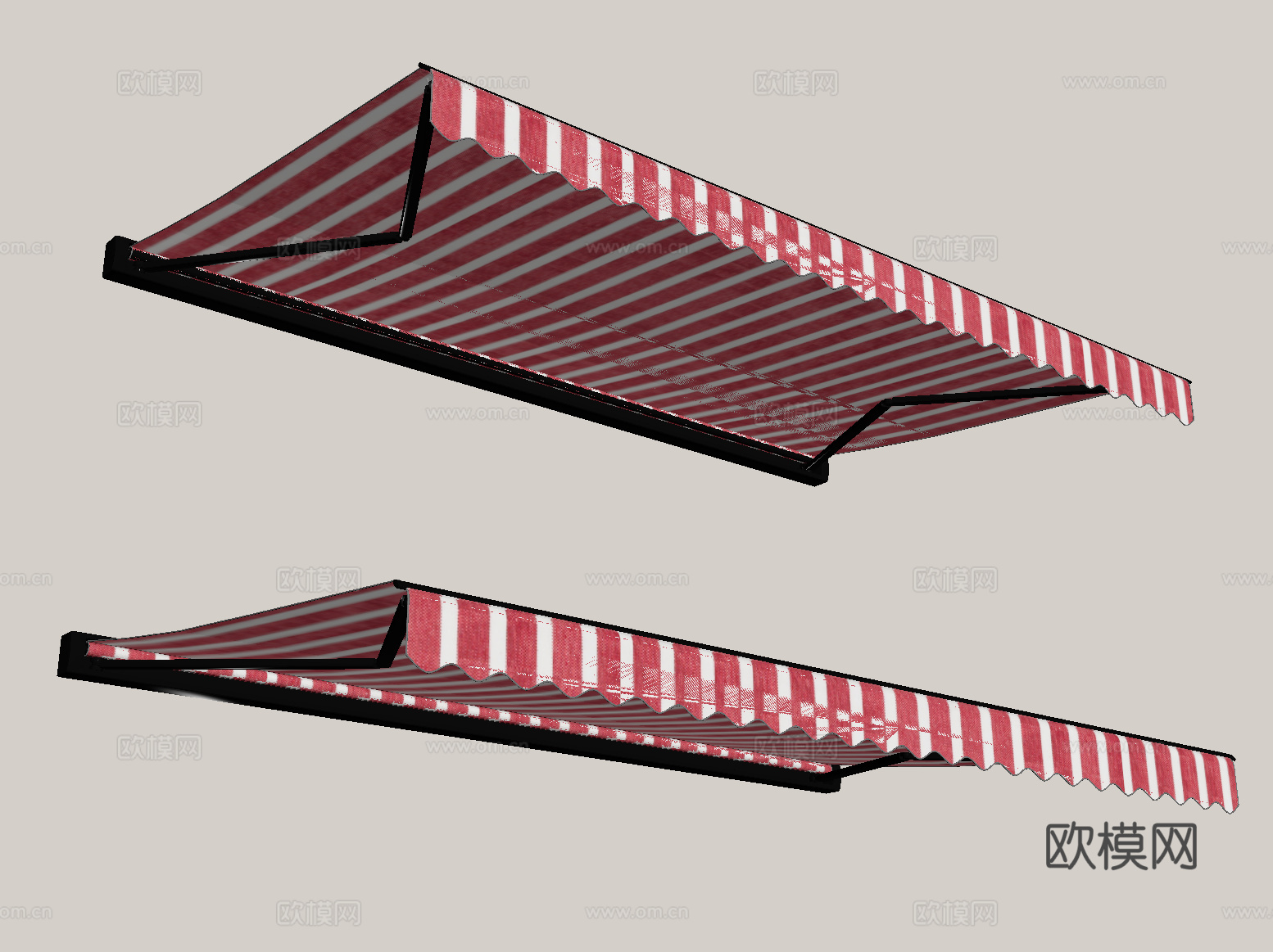 现代遮阳棚 伸缩遮阳棚 雨搭 遮雨棚 户外雨棚su模型