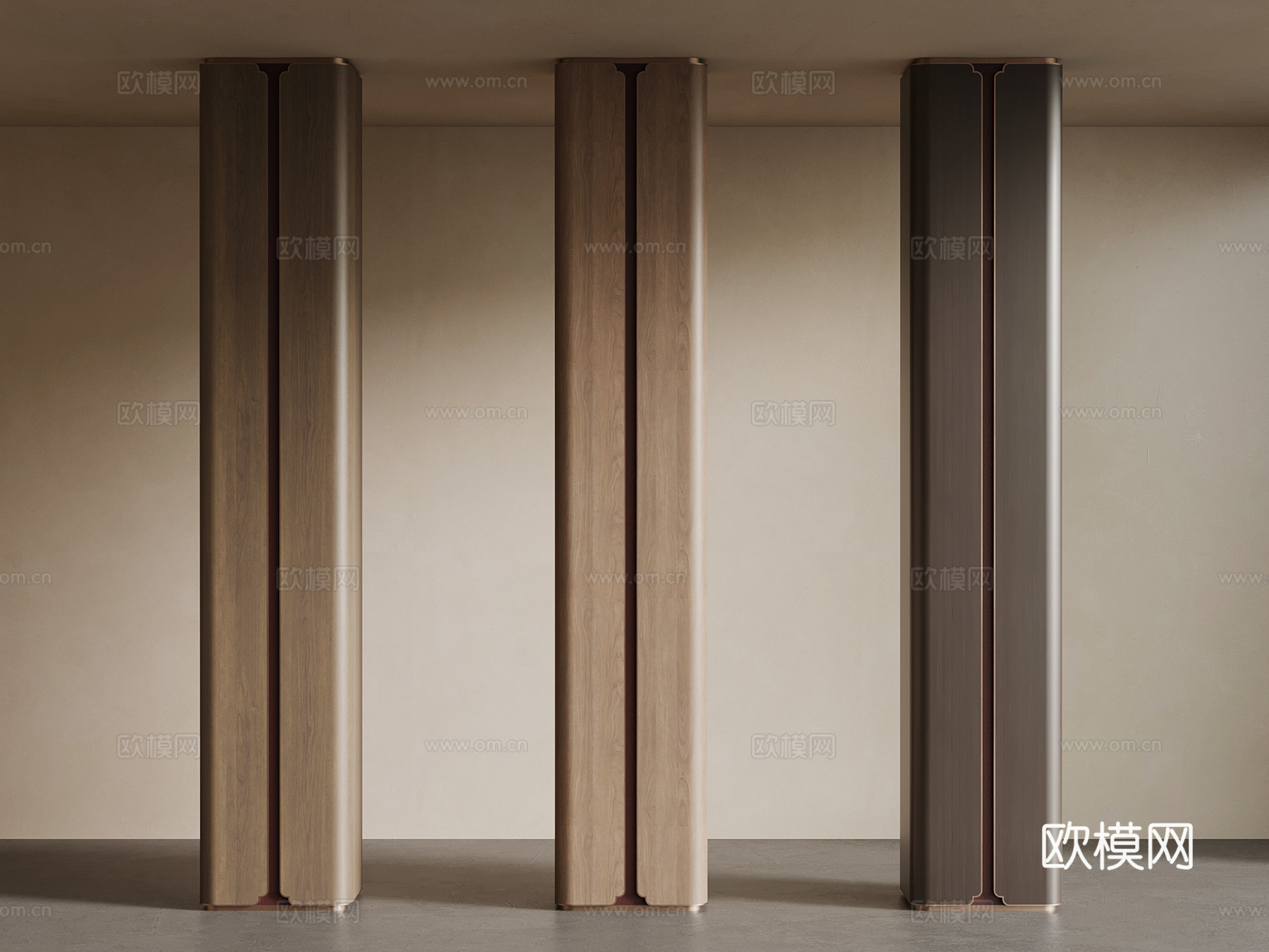 新中式柱子 装饰柱su模型