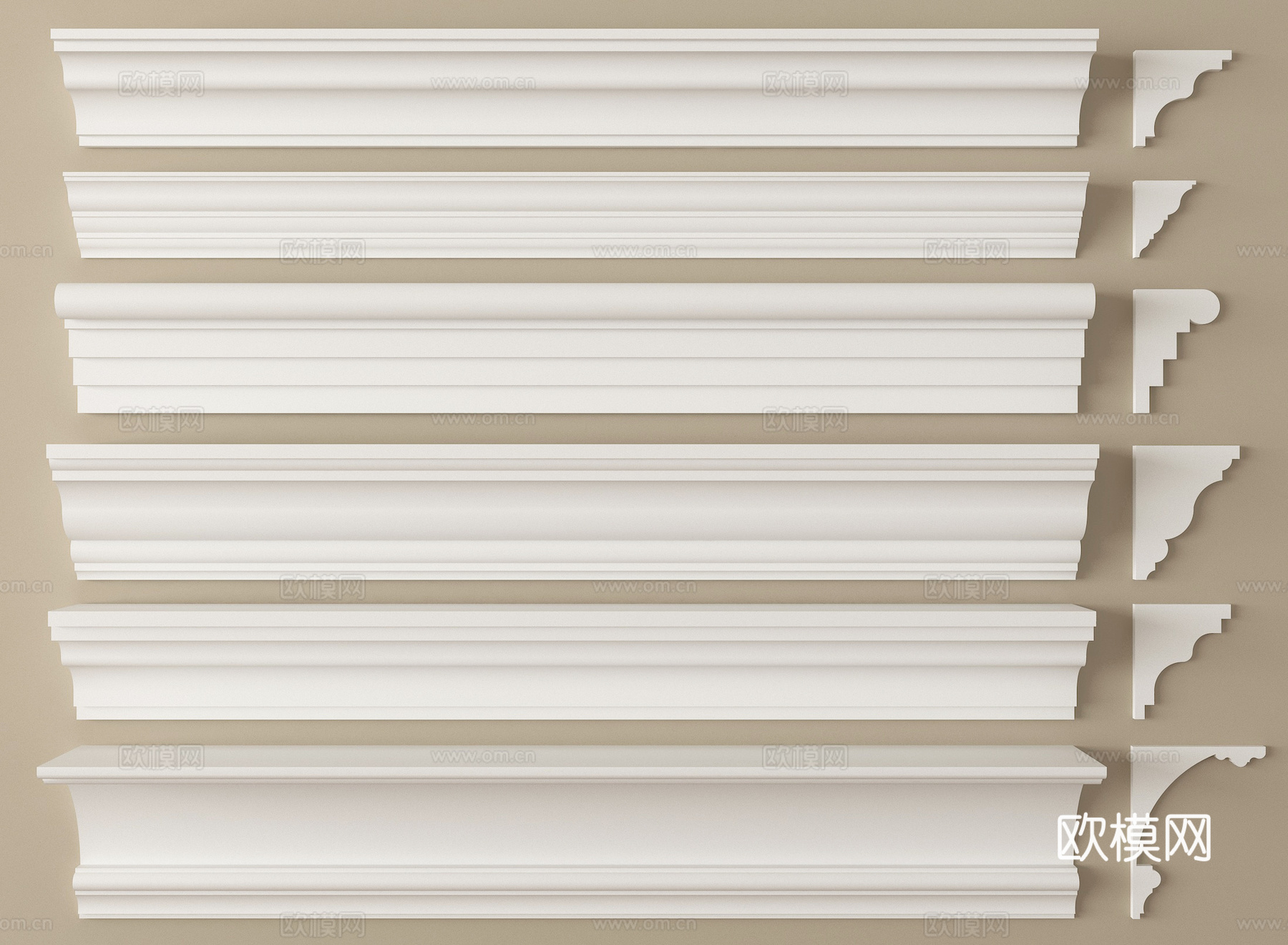 现代石膏线 石膏线条角线 装饰线条角线su模型