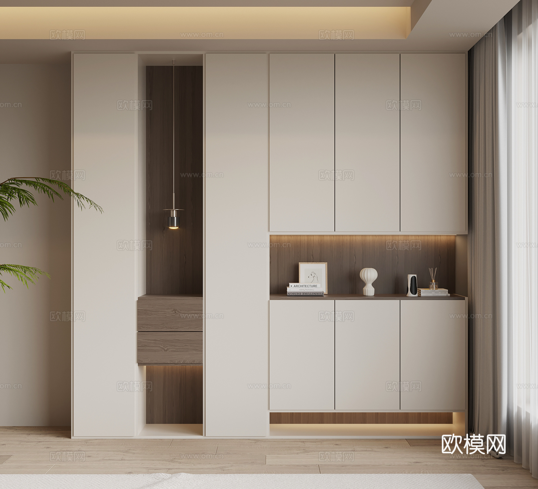 现代简约鞋柜 入户鞋柜su模型