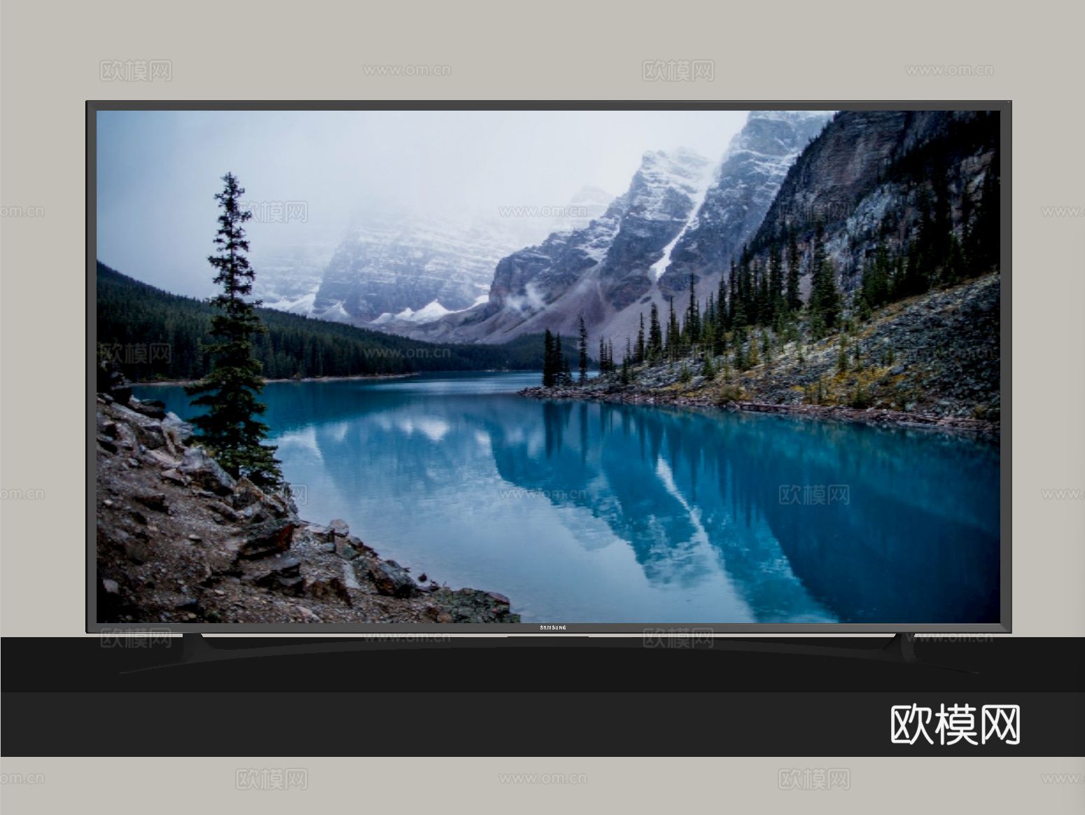 现代液晶电视 智能电视su模型下载（渲染图2）