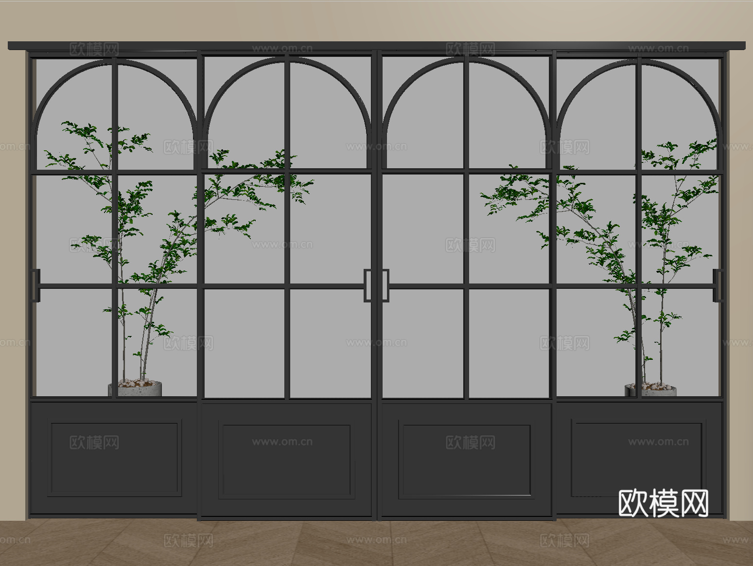 法式玻璃门 玻璃推拉门 阳台门 厨卫门su模型