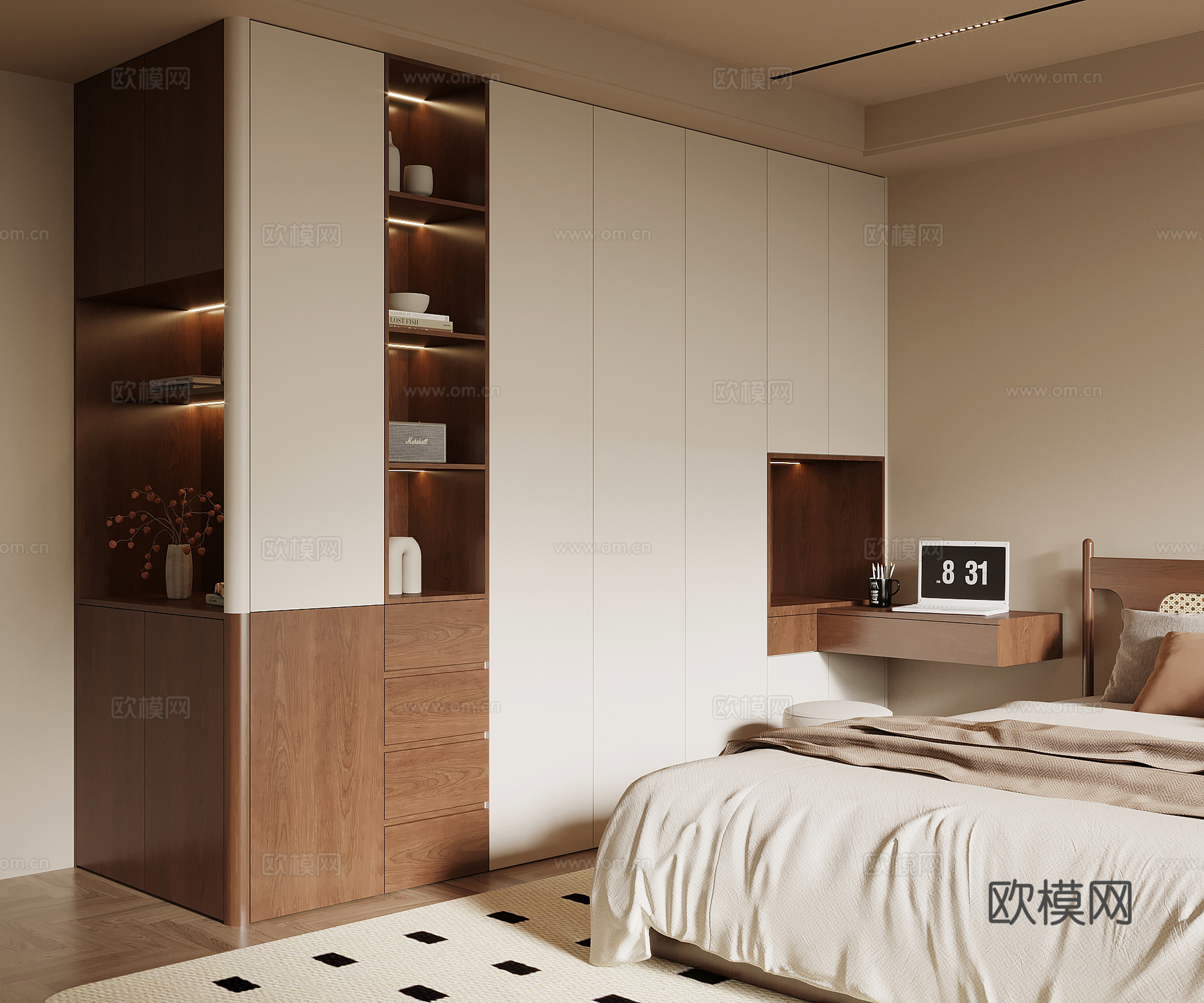 中古风衣柜su模型