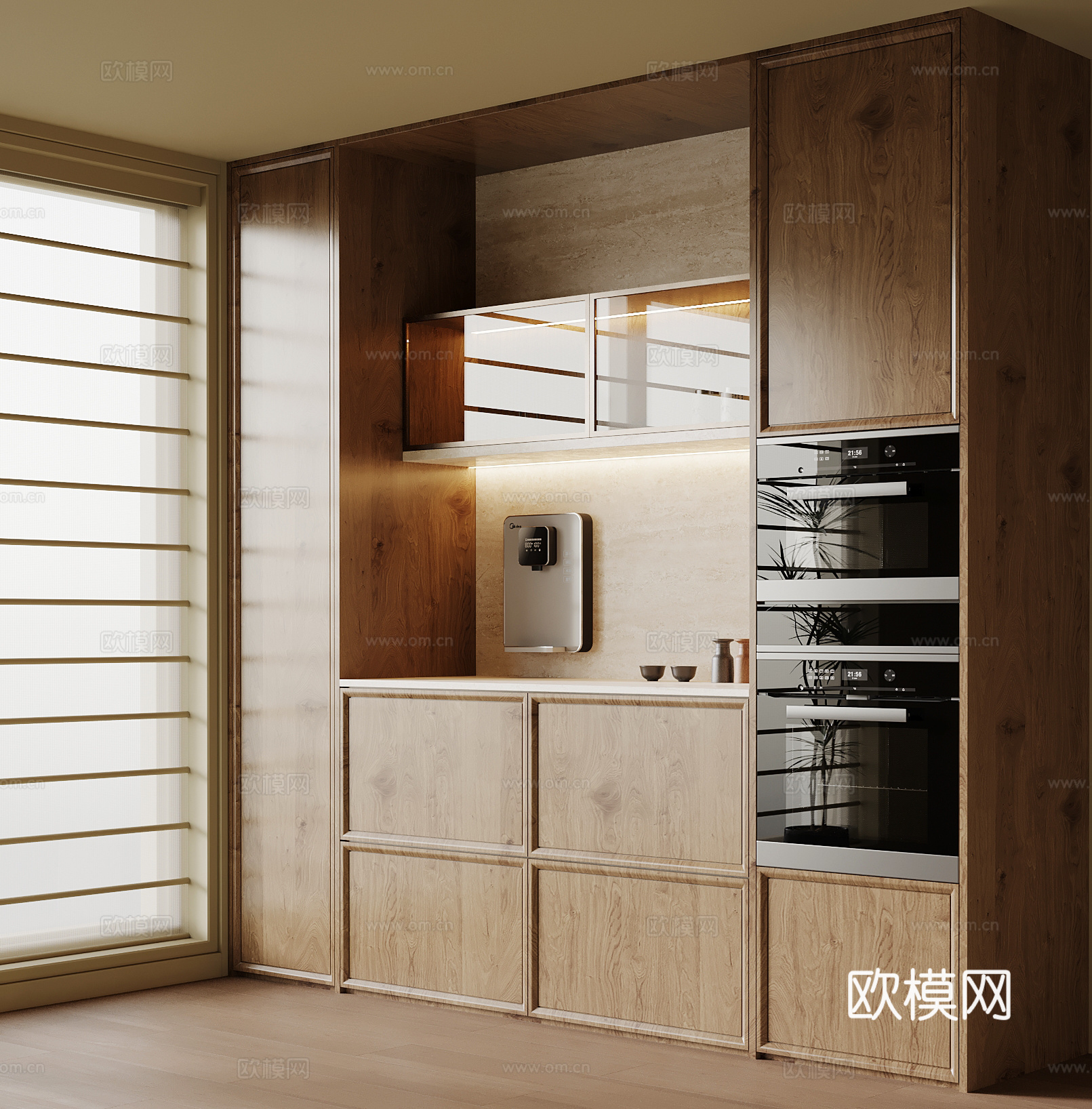 中古风餐边柜 橱柜su模型