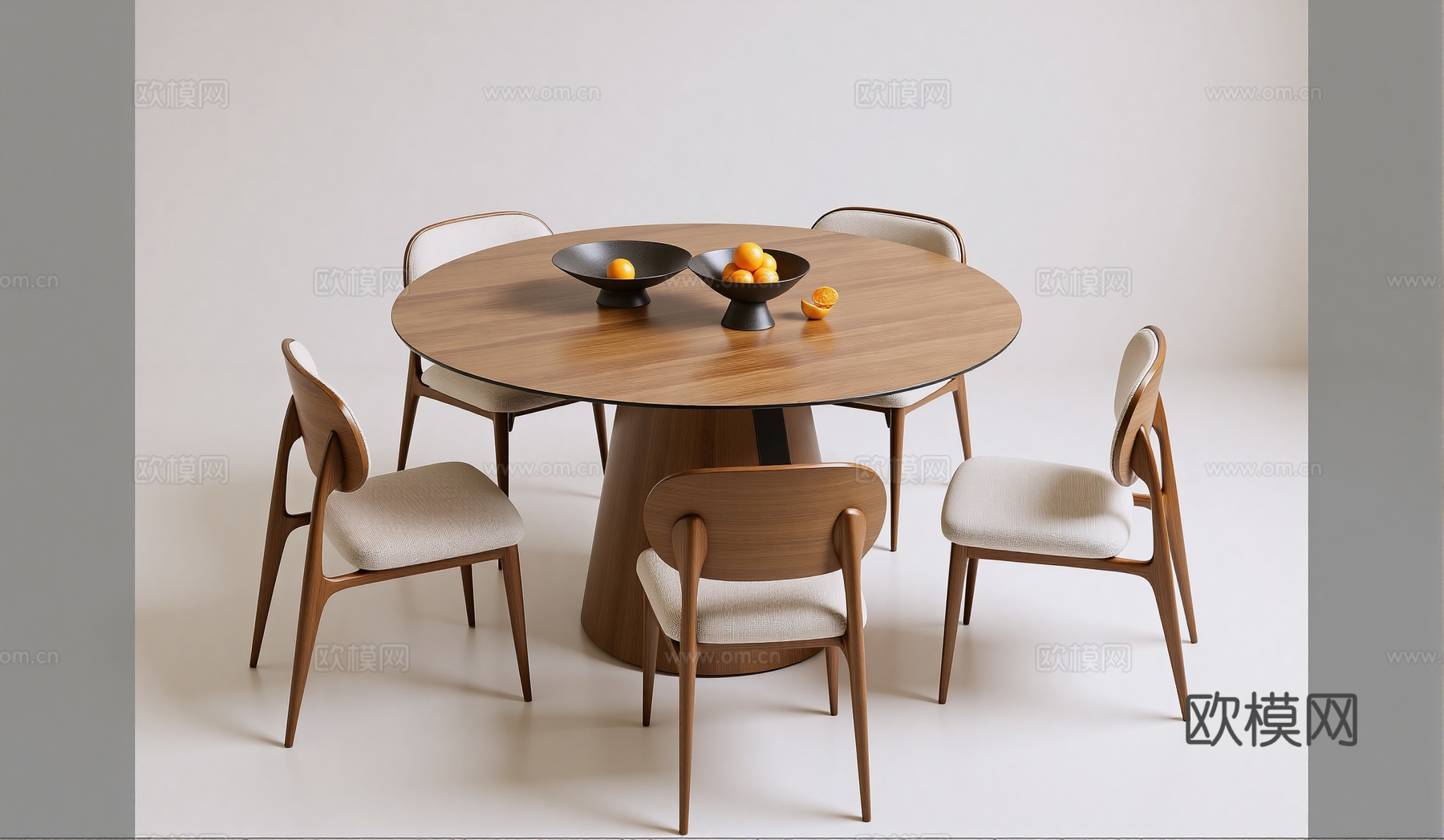 现代新中式餐桌椅su模型