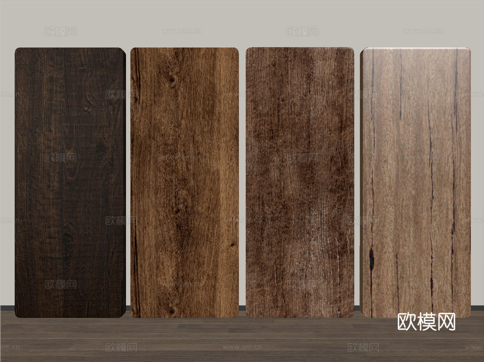中式木头木板木条 老木头木块su模型