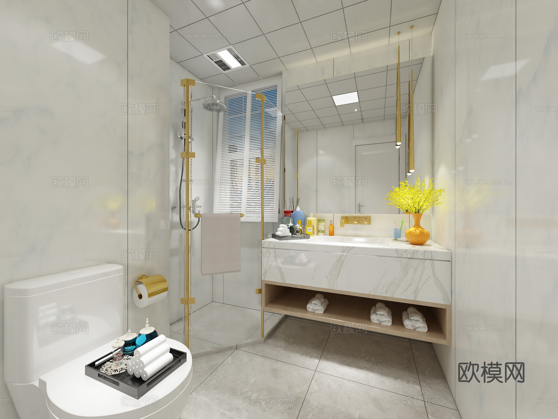 现代简约卫生间3d模型