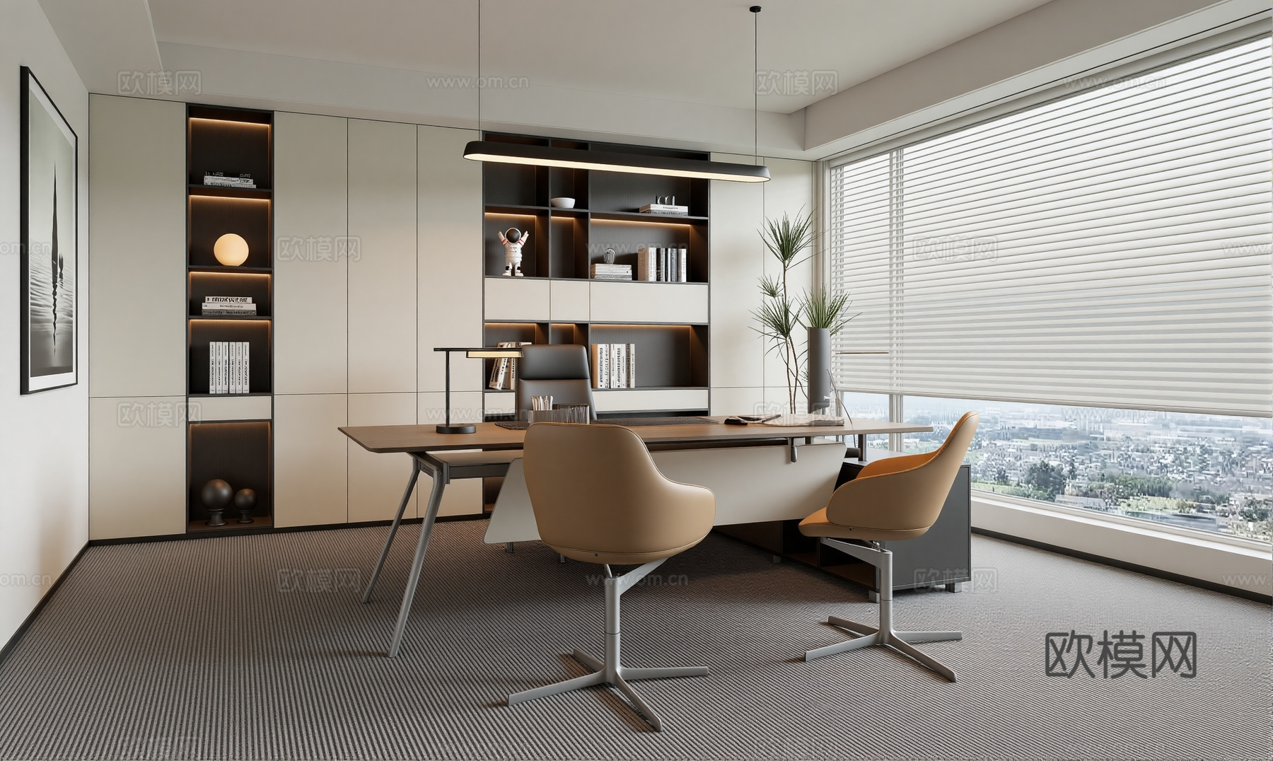 现代经理办公室su模型