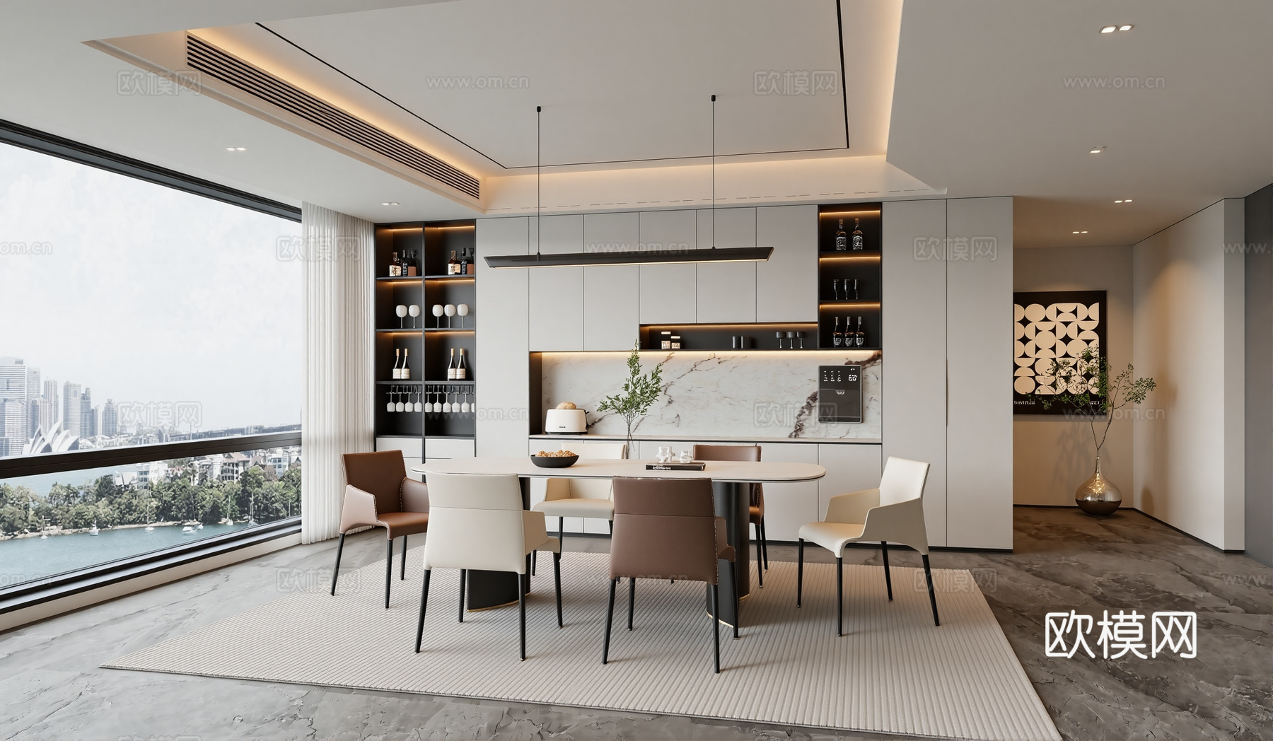 现代网红餐厅su模型