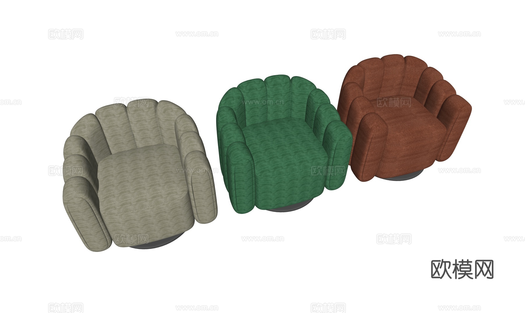 休闲单人沙发组合su模型