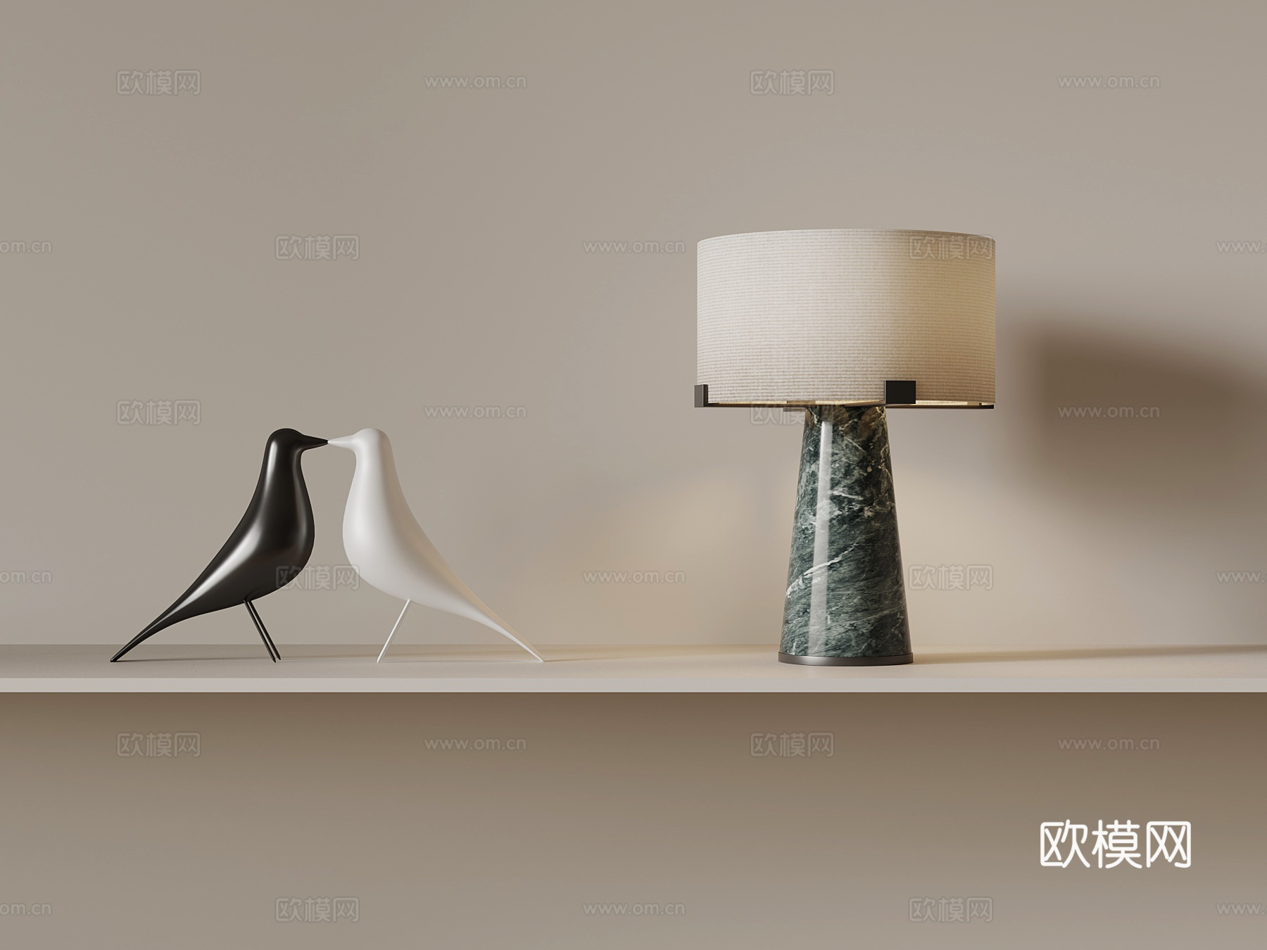 现代意式台灯su模型