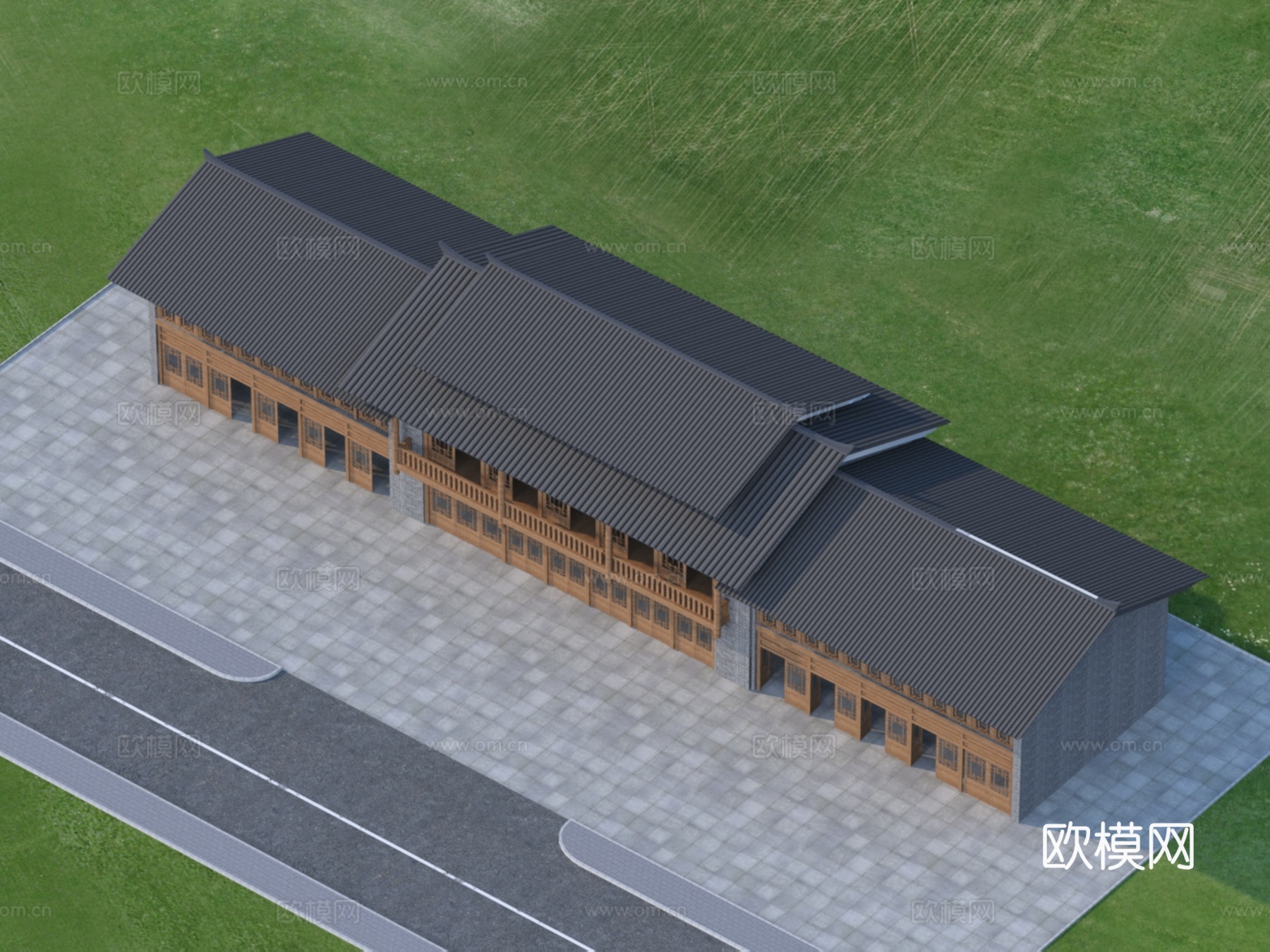 民宿 木屋 建筑 乡村小屋3d模型下载（渲染图2）