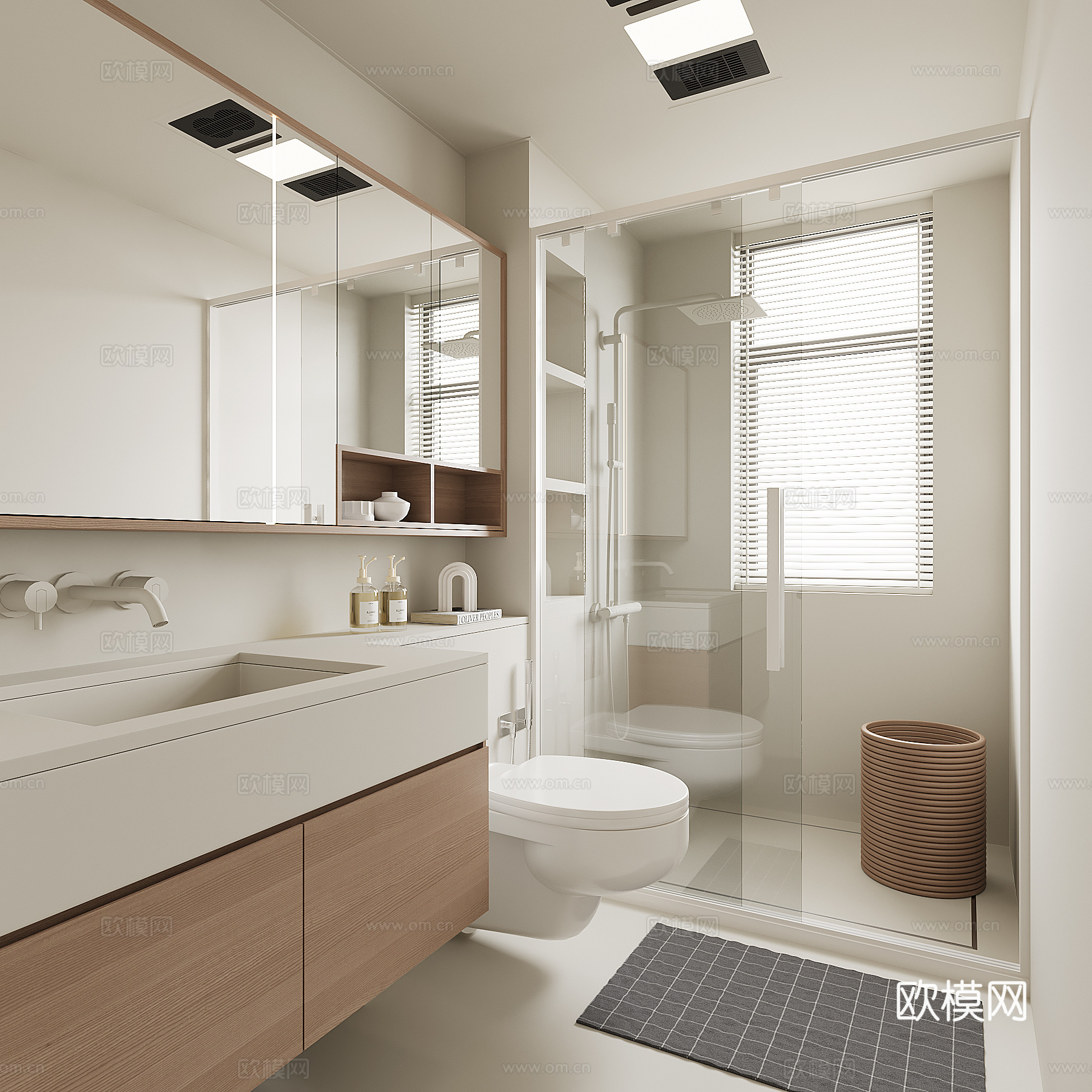 现代家居卫生间su模型下载（渲染图1）