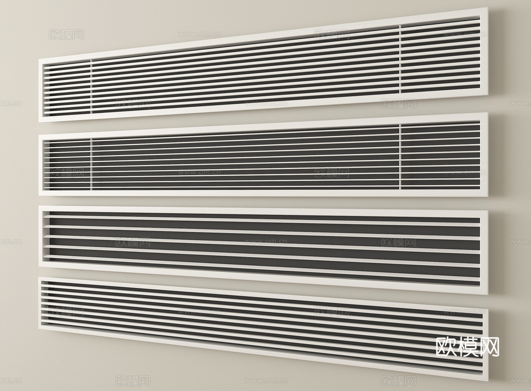 现代空调出风口 中央空调出风口su模型