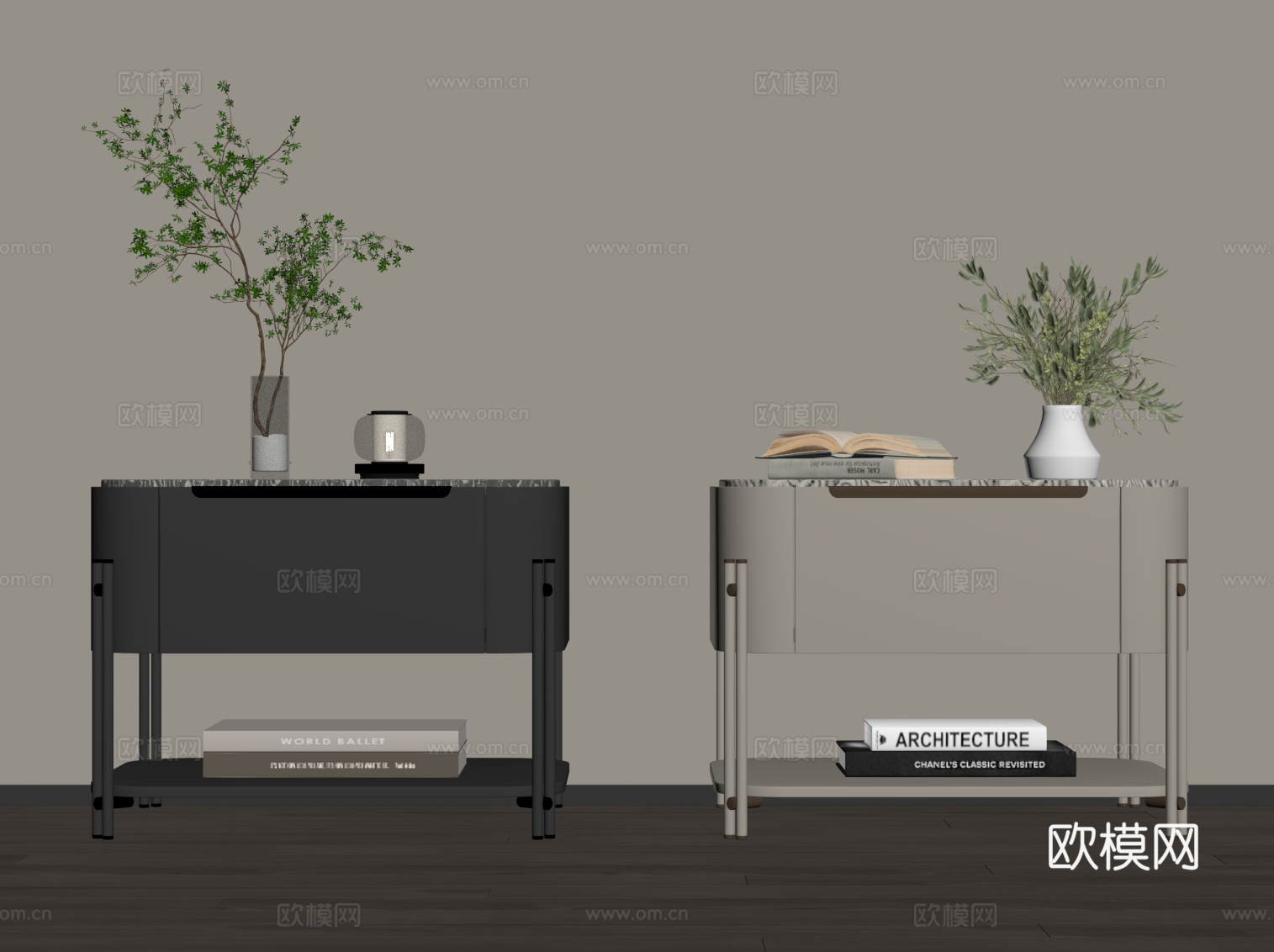 现代床头柜su模型