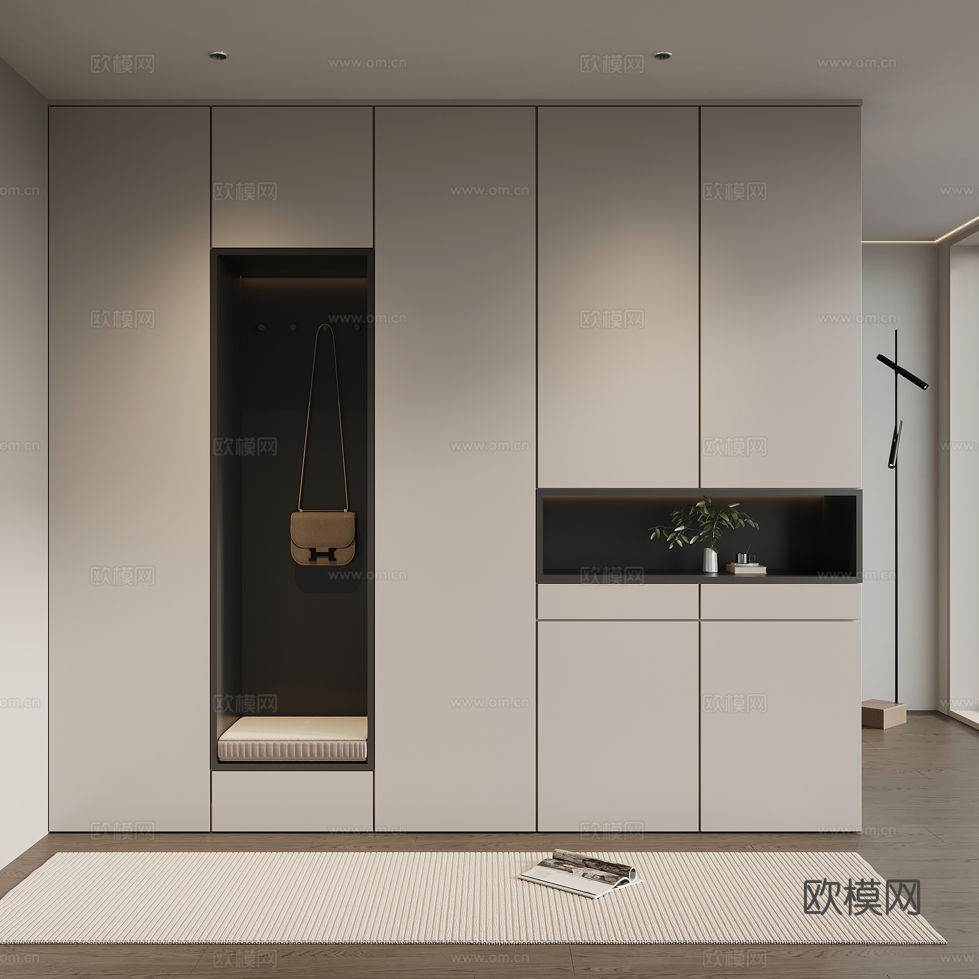 现代意式玄关柜 边柜su模型