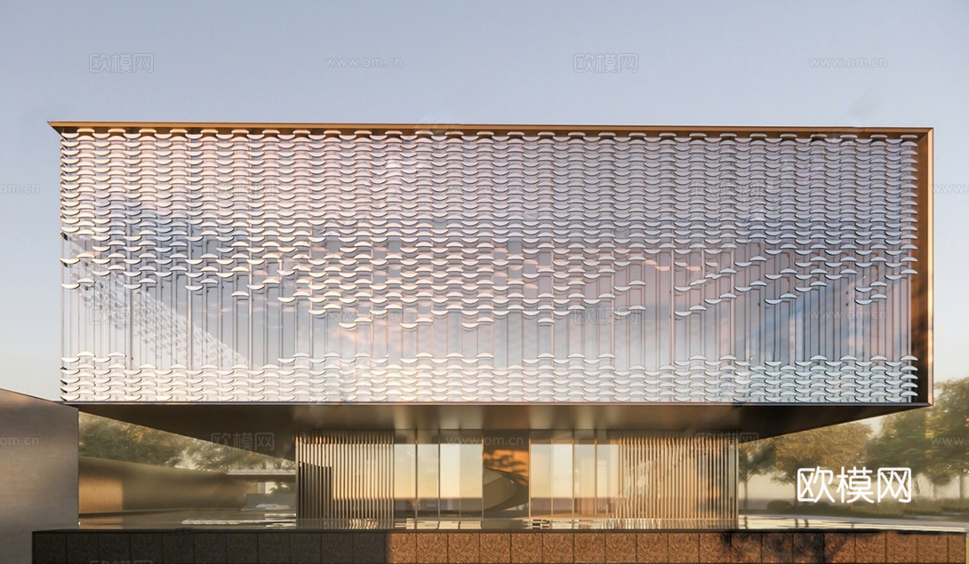 现代简约售楼部 会所su模型