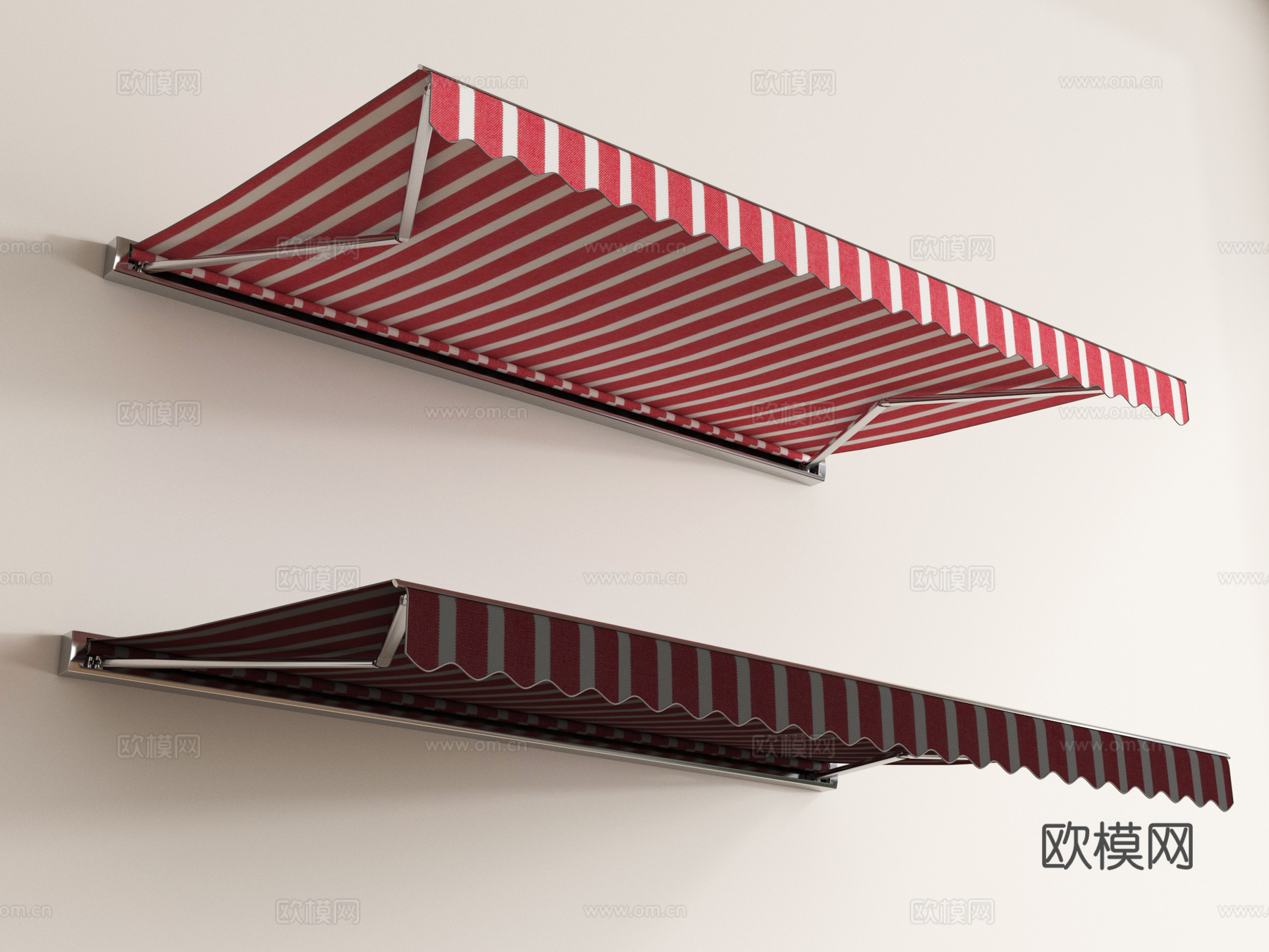 现代遮阳棚 伸缩遮阳棚 雨搭 遮雨棚 户外雨棚su模型