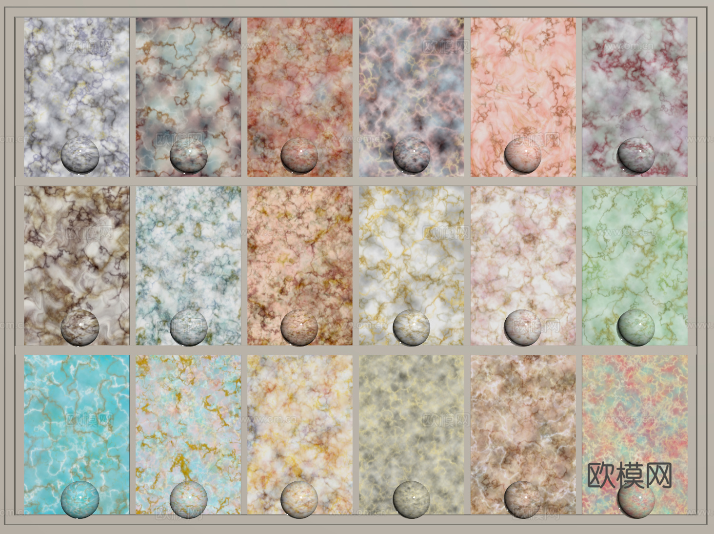 现代印花石材 粉色大理石 彩色纹路石材 护墙板 岩板su模型