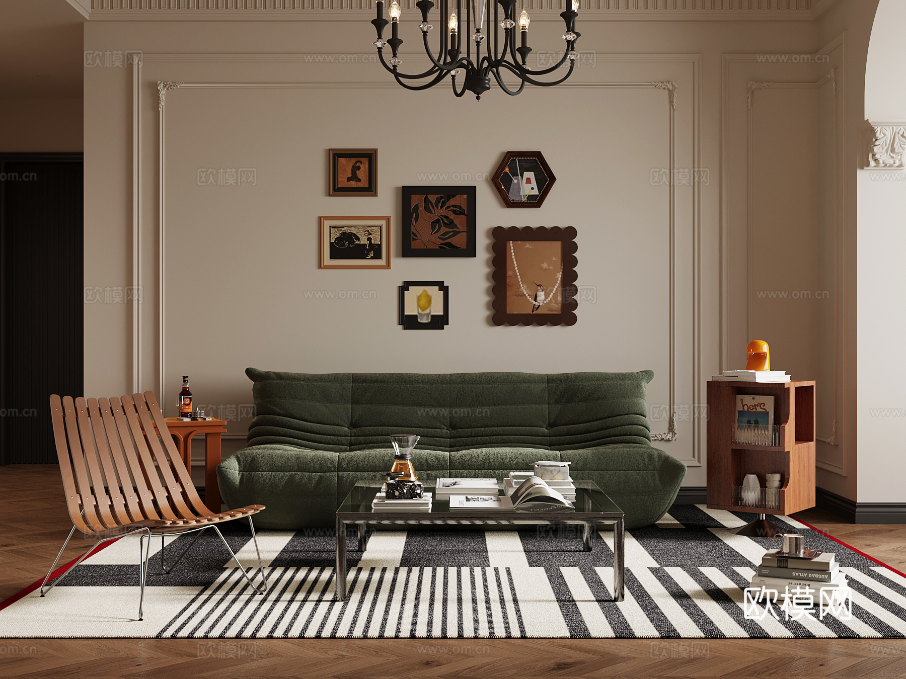 法式客厅su模型