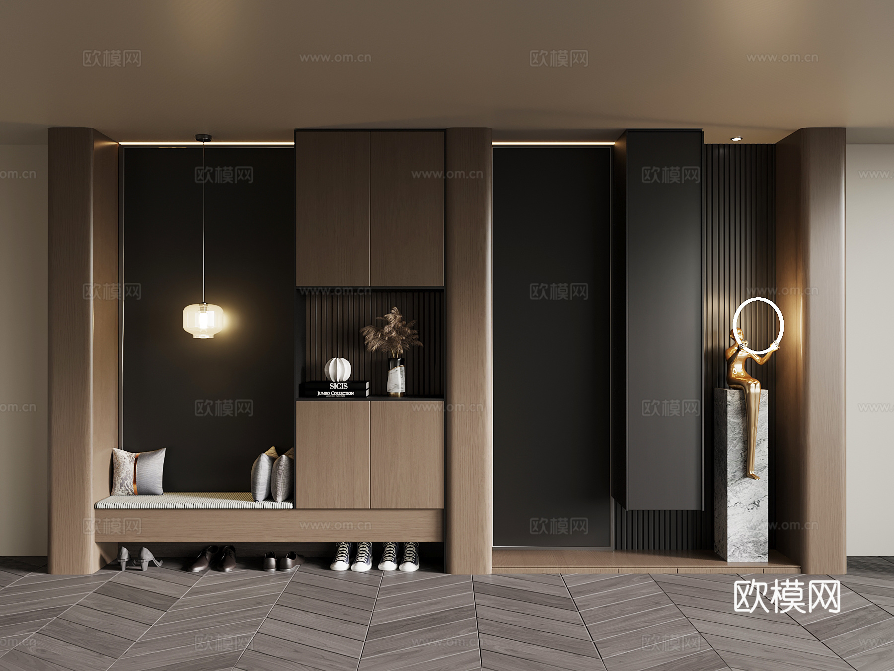 意式玄关柜su模型