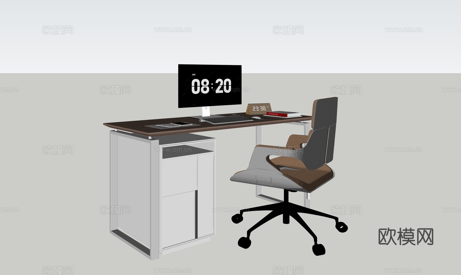现代办公桌椅su模型