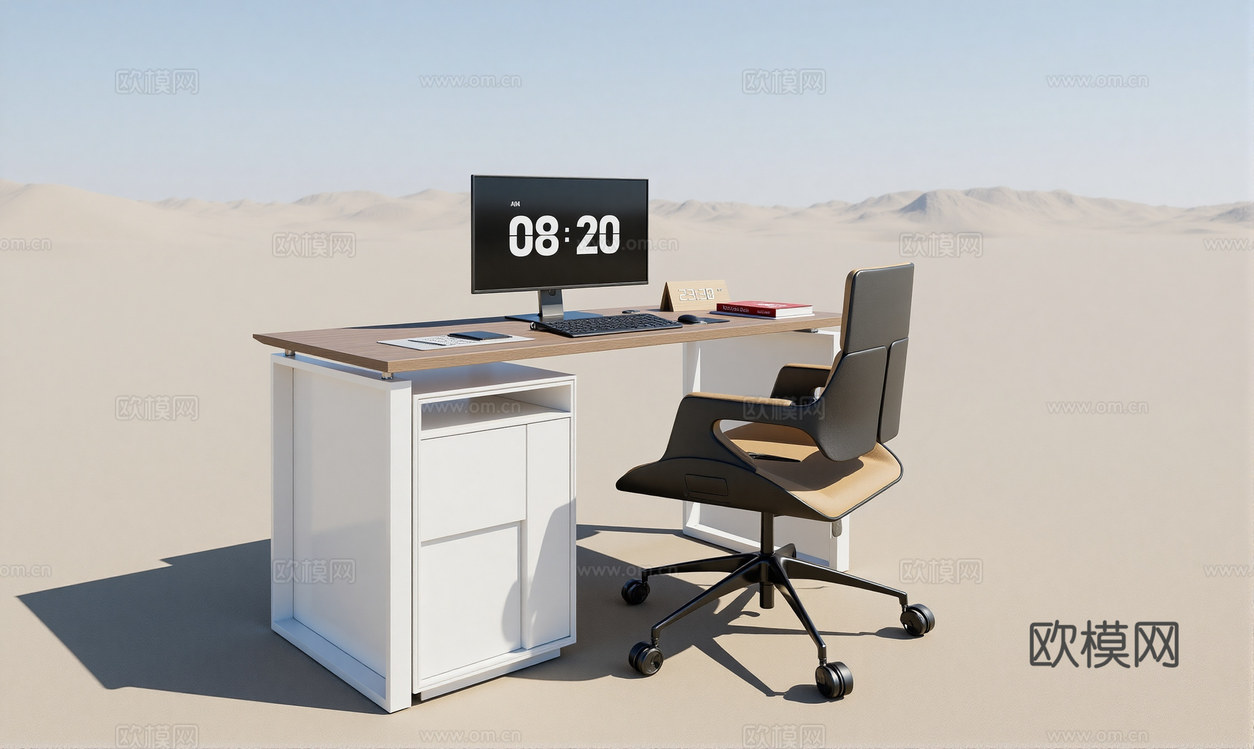 现代办公桌椅su模型