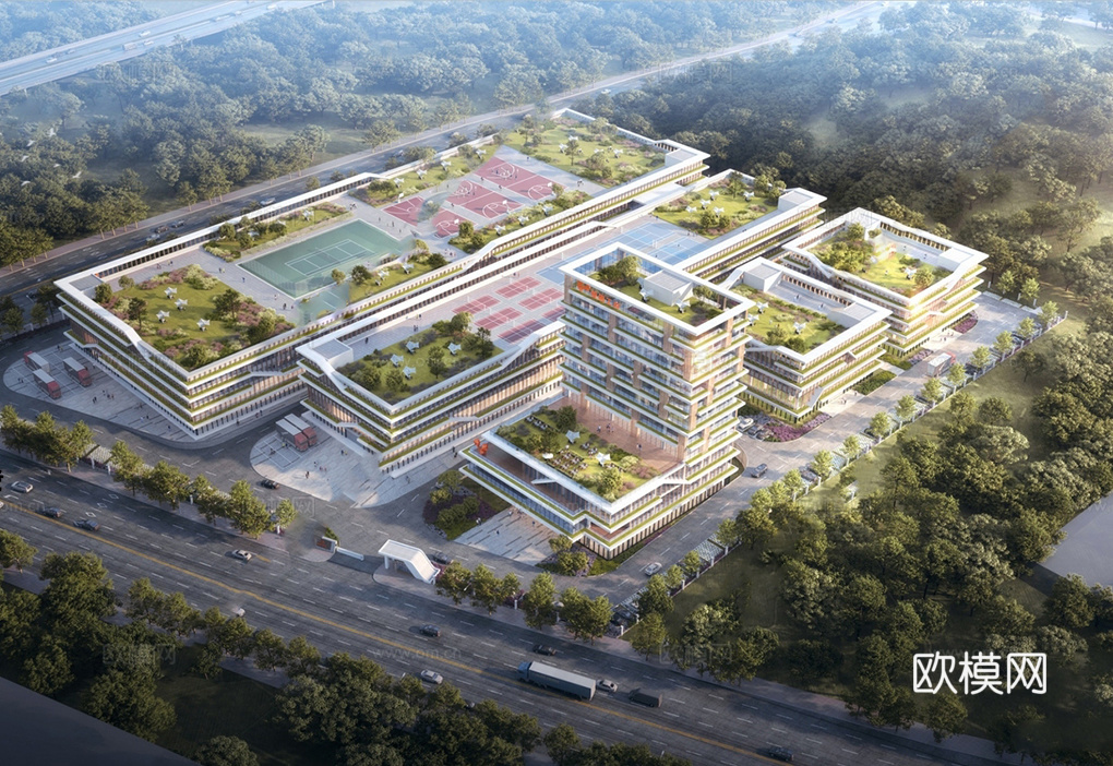 智能制造产业园 工业研发厂房 现代园区建筑su模型