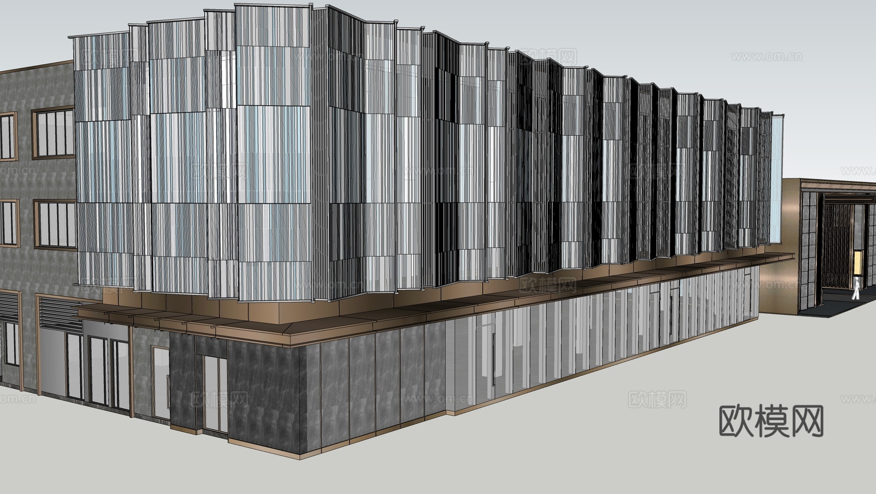 现代售楼处建筑 异型售楼处建筑su模型