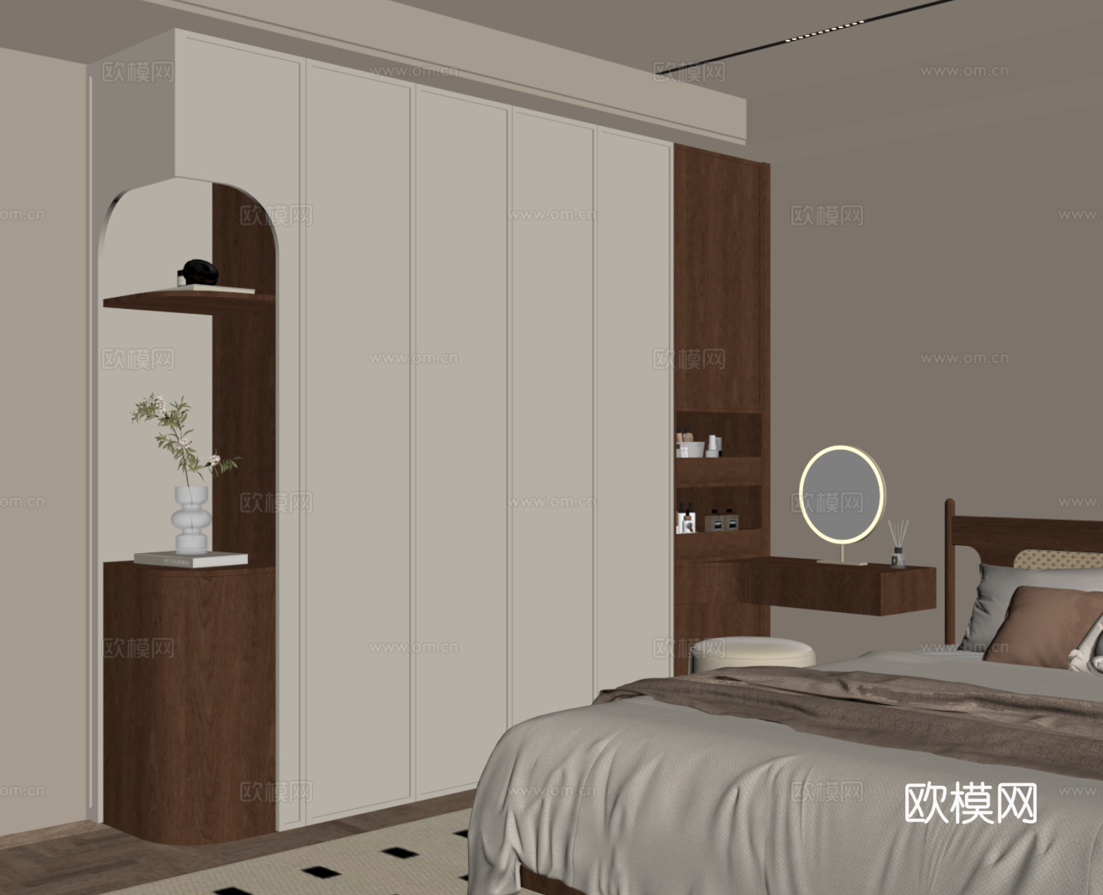 中古风衣柜su模型