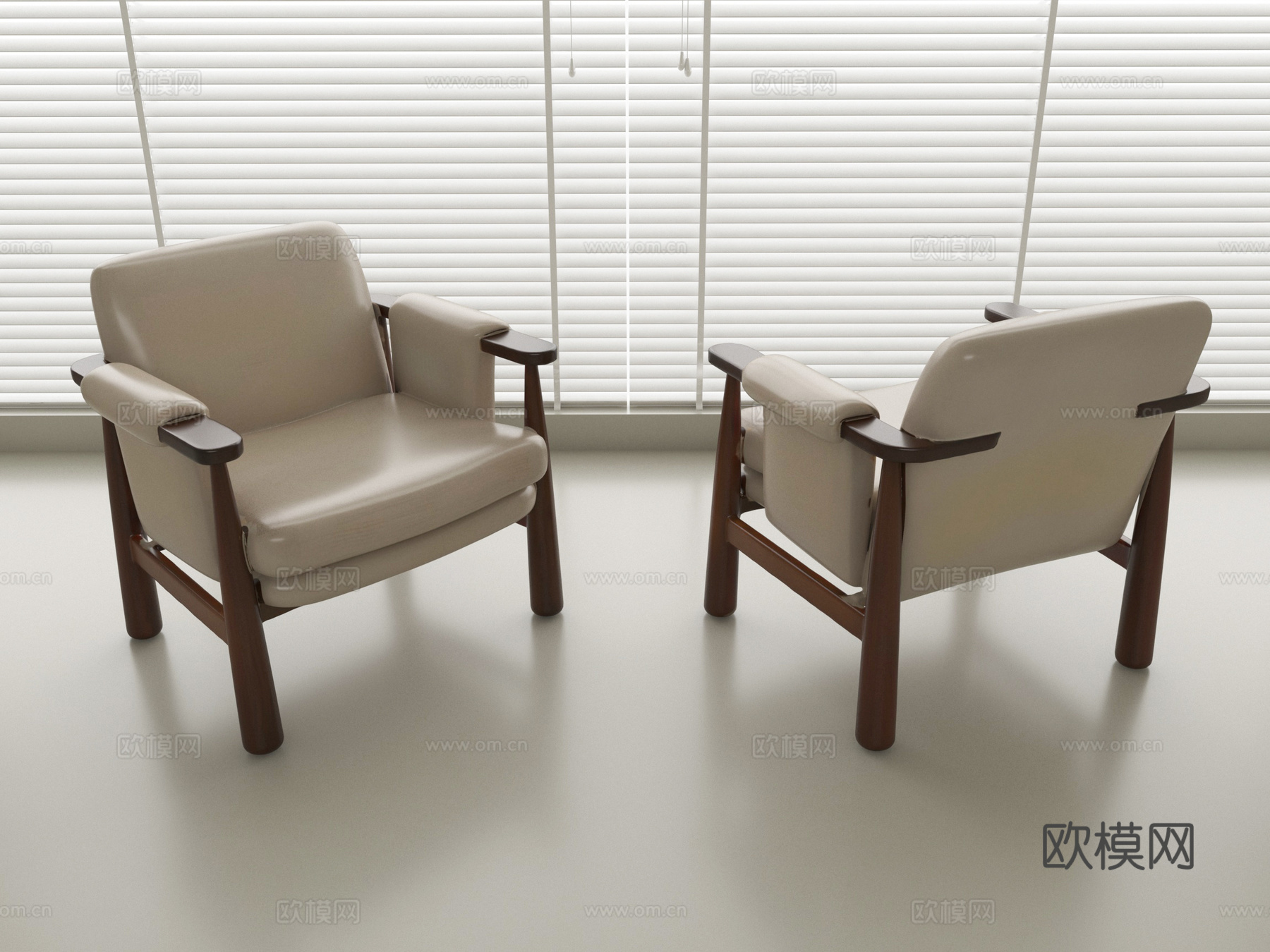 中古风休闲椅 沙发椅 布艺su模型