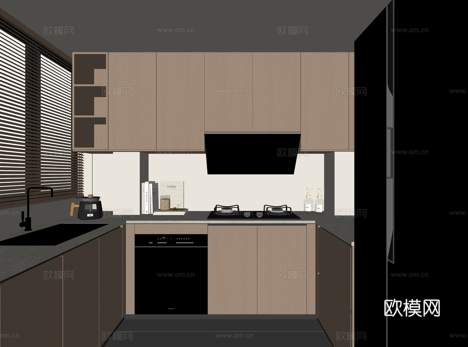 现代家居厨房su模型