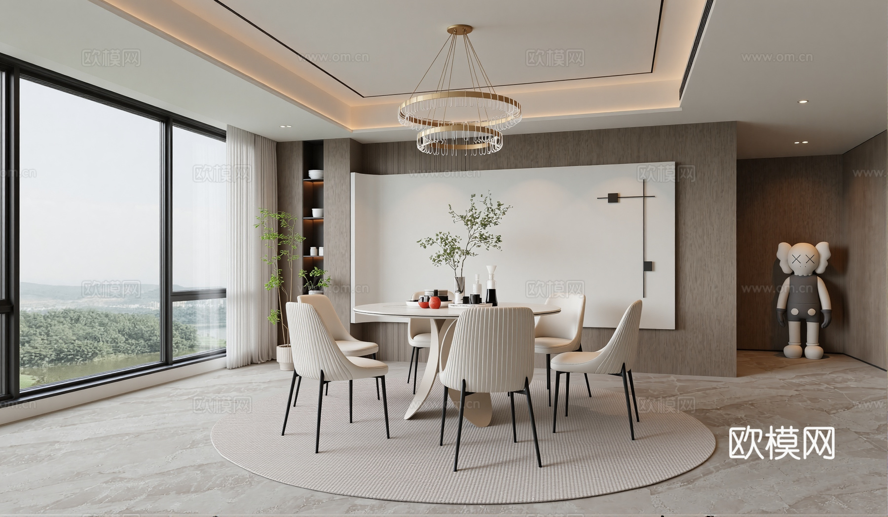 现代餐厅包厢su模型