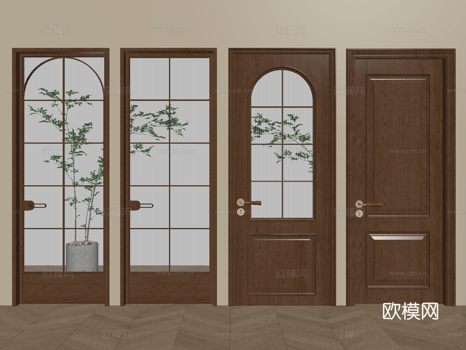 中古单开门 玻璃单开门 房门 卧室门 厨卫门su模型