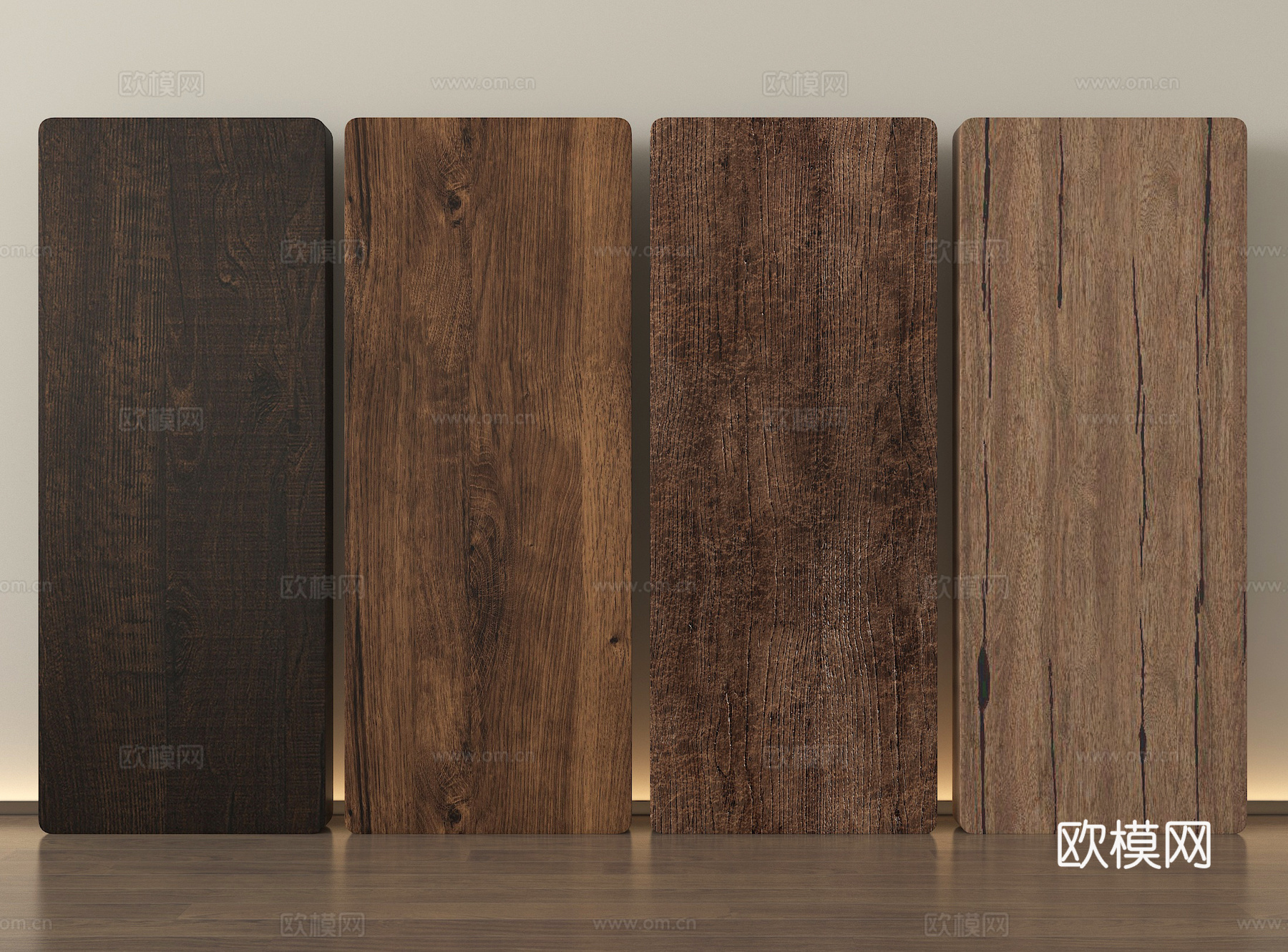 中式木头木板木条 老木头木块su模型