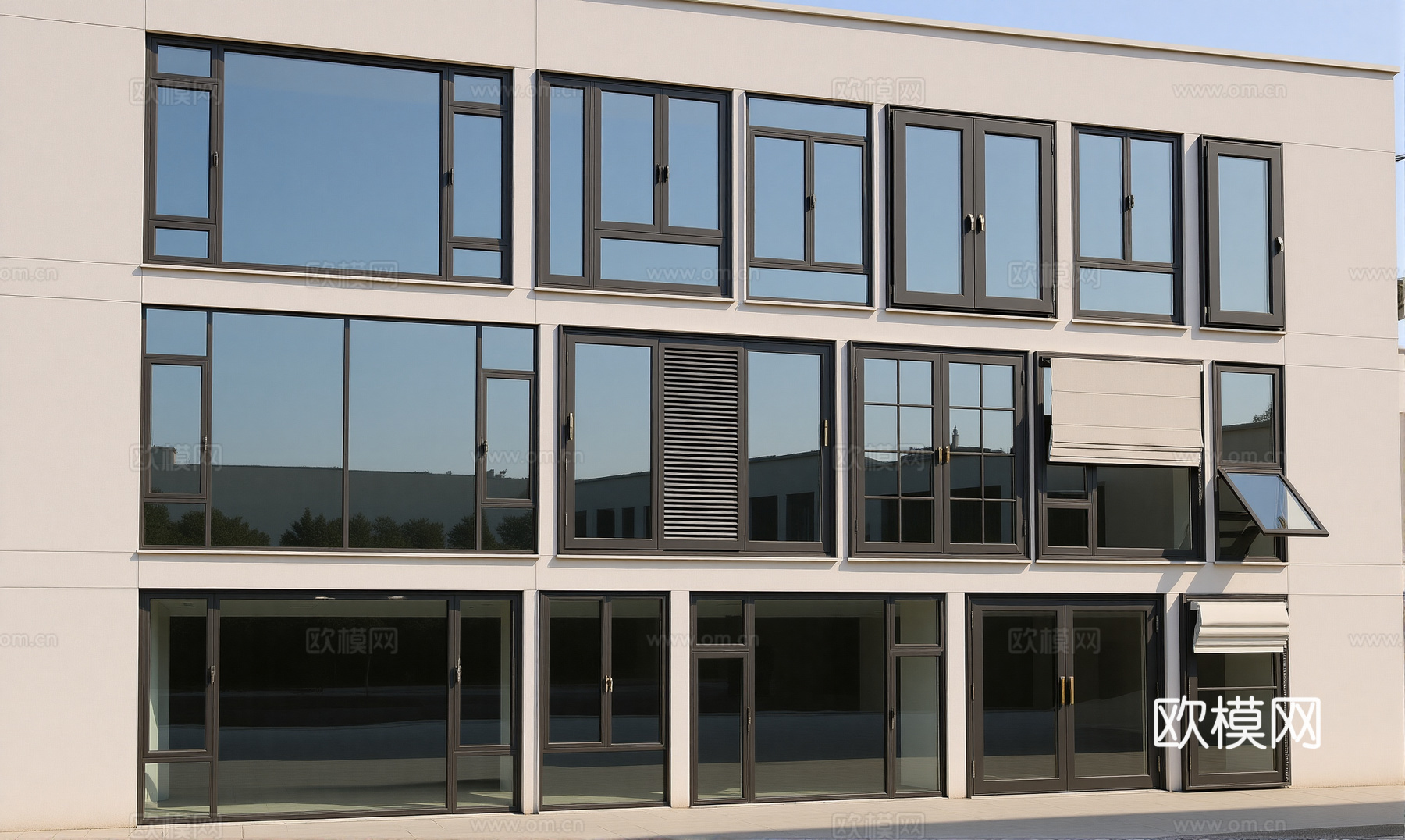 现代窗户su模型